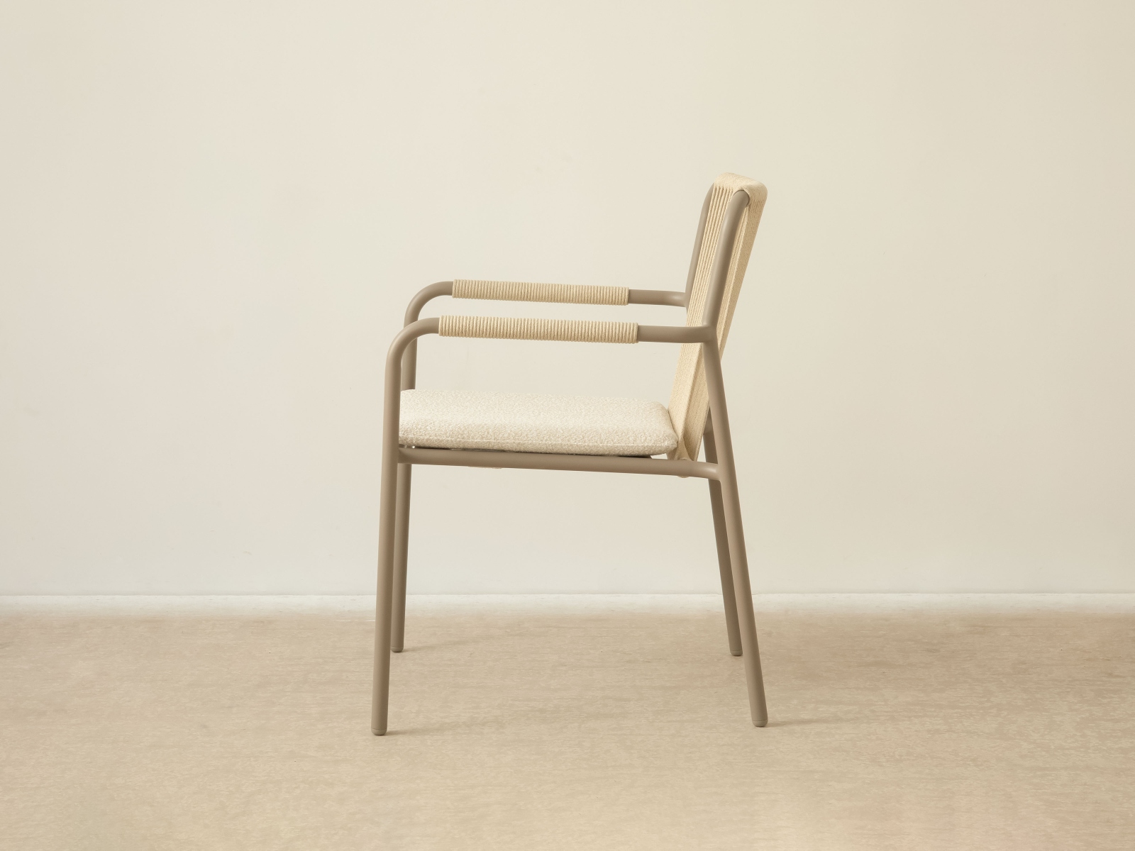 Sedia da giardino Peralta poliestere crema 57x62x83 cm