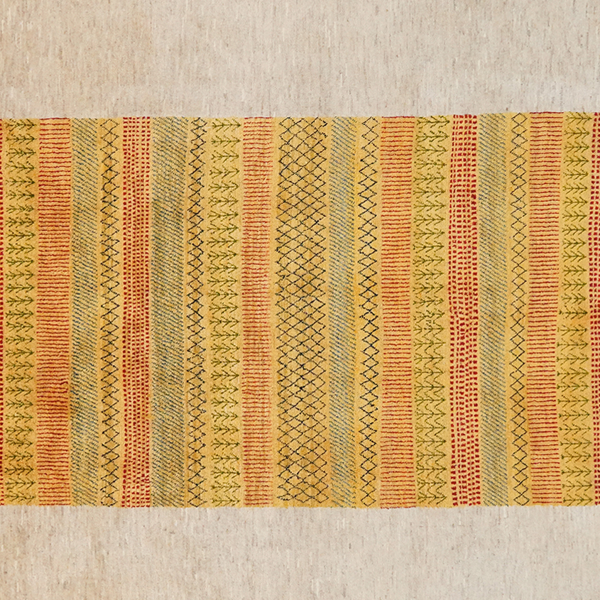 Rizbaf Gabbeh Teppich Wolle Beige