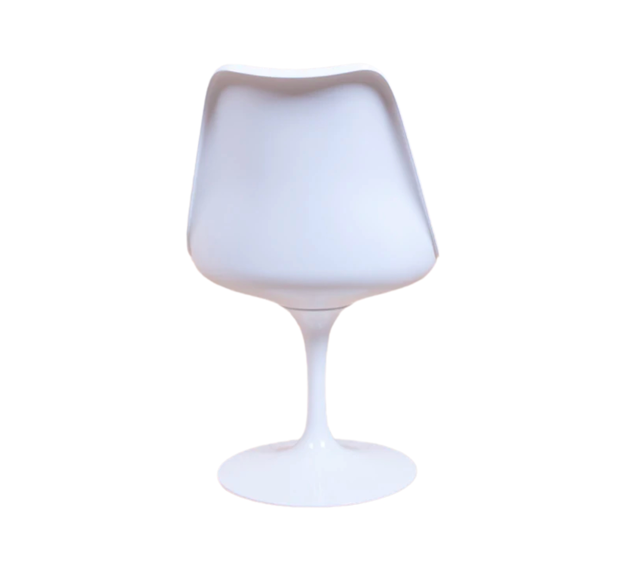 Knoll Tulip Chair Weiß mit rotem Sitzpolster