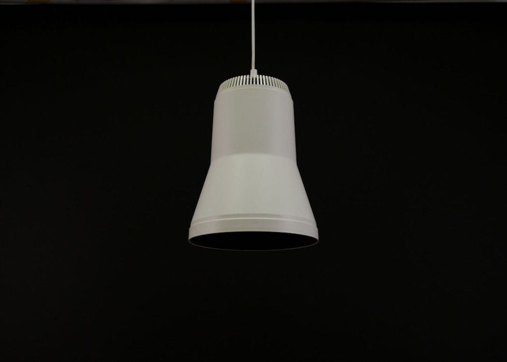 Vintage pendant lamp plastic white 1970s 
