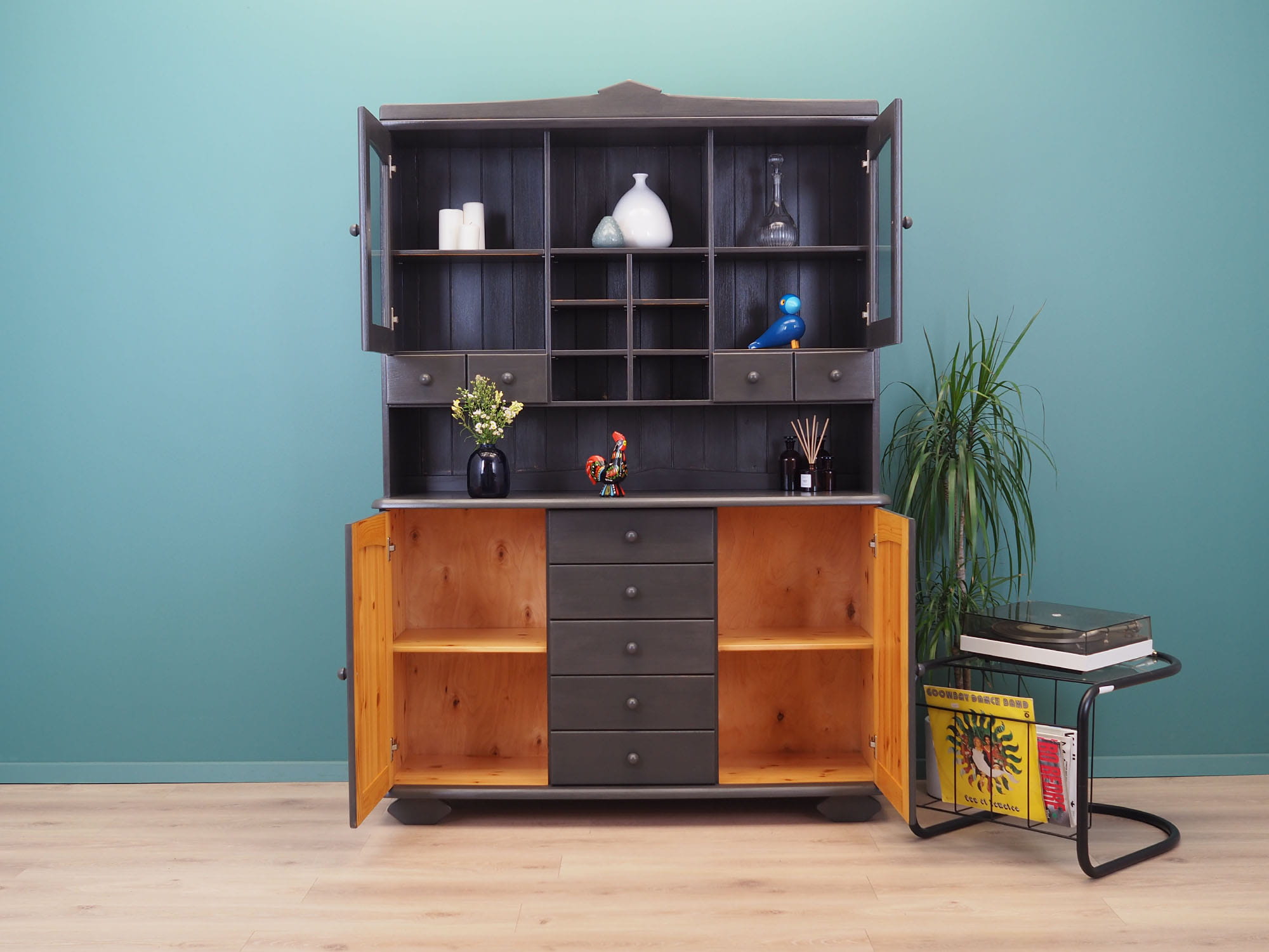 Vintage cabinet Pine grey 1980s