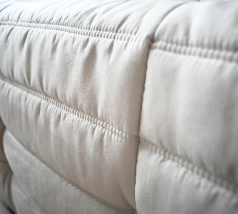 Togo Sofa 2-Sitzer Kunstleder Hellbeige