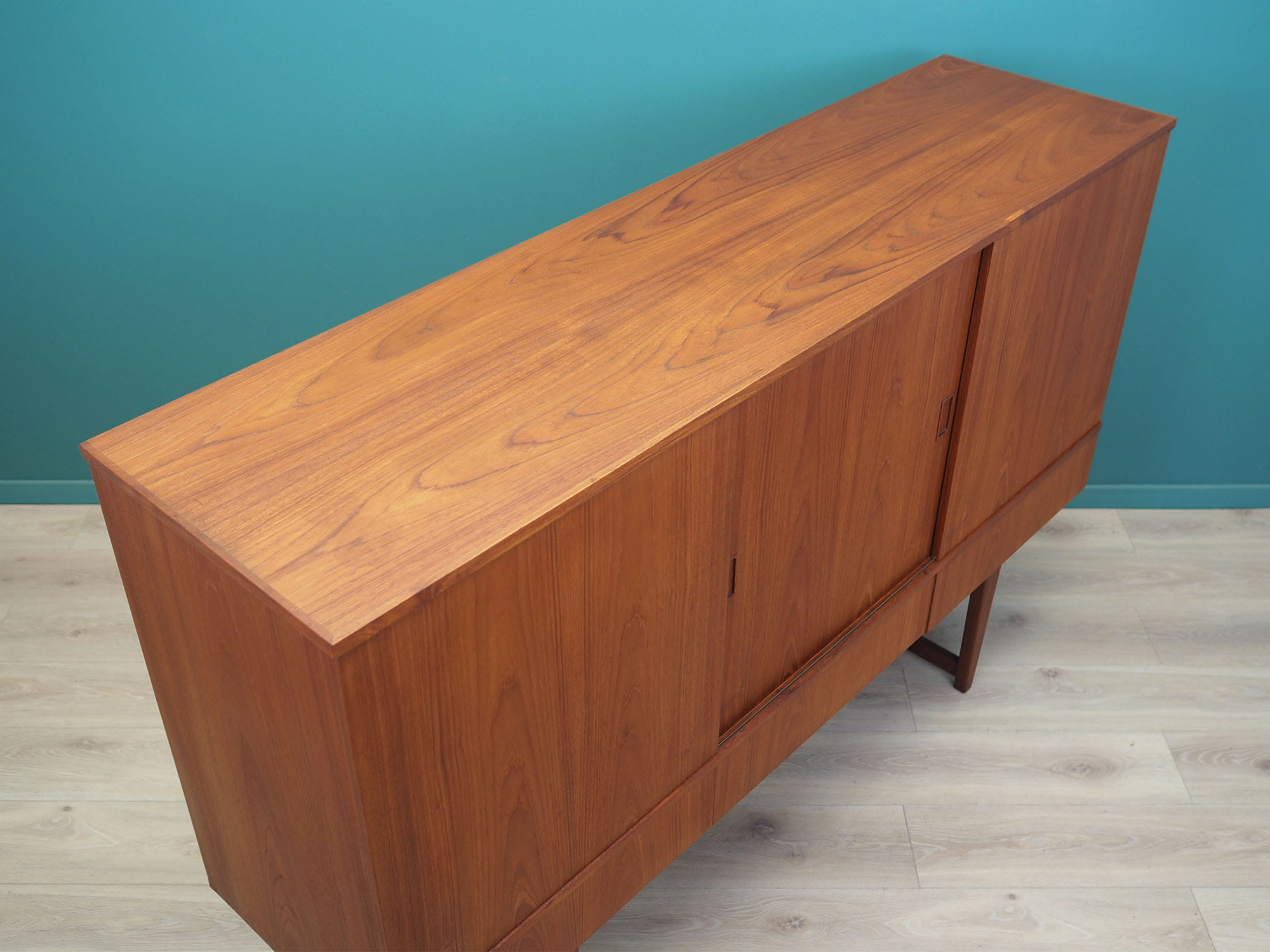 Vintage Highboard Teakholz Braun 1960er Jahre