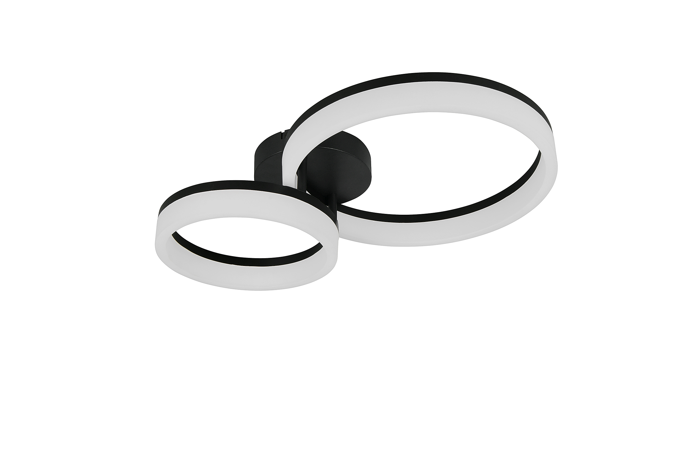 Scope LED ceiling light with 2 rings Acrylic glass Iron Black