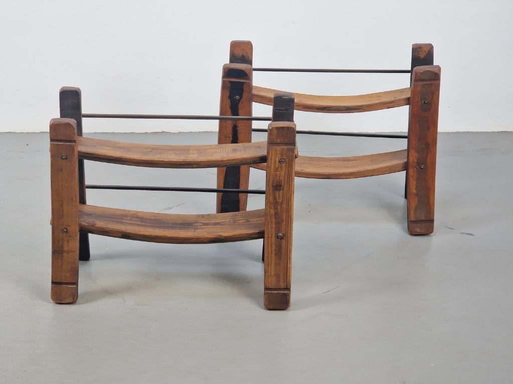 Vintage Weinregal Holz Braun 1960er Jahre