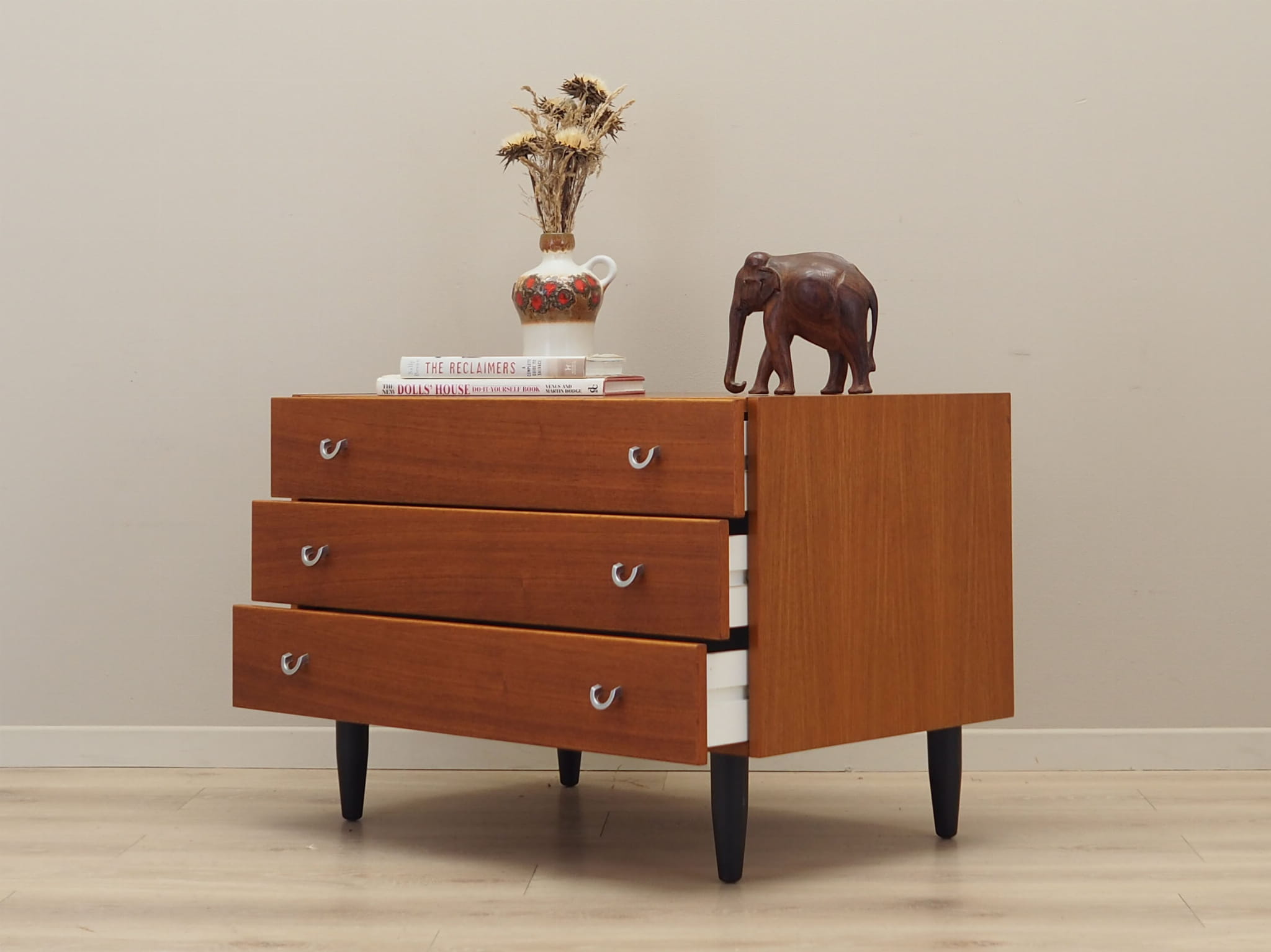 Vintage Kommode Teakholz Braun 1970er Jahre