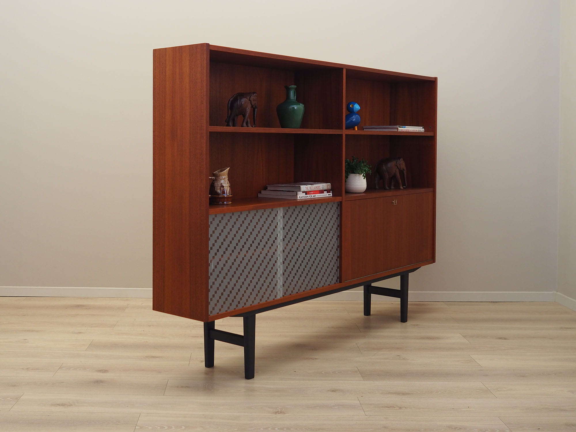 Vintage bookshelf teak brown 1970s