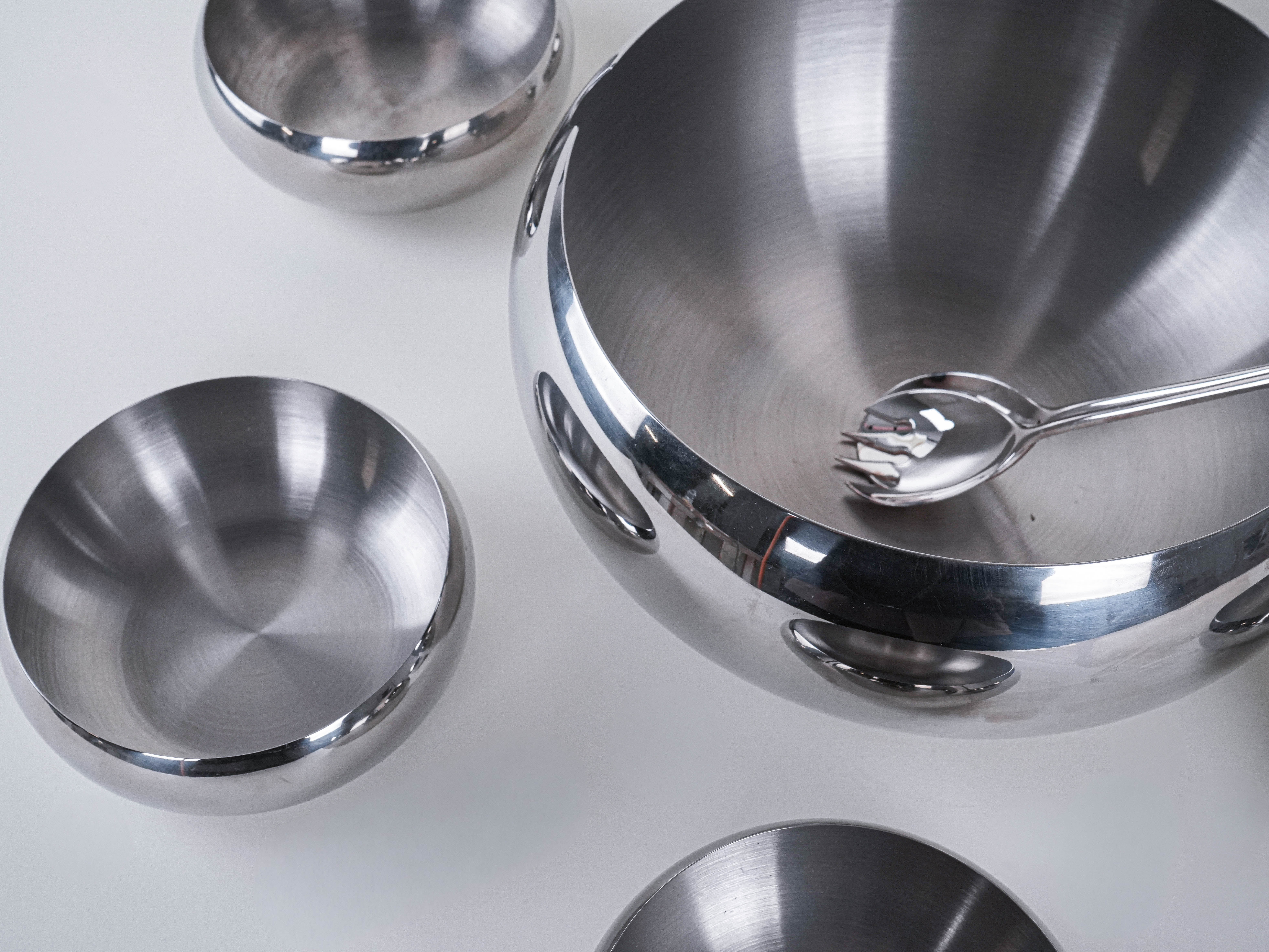 Edelstahlschüssel 7er Set Silber