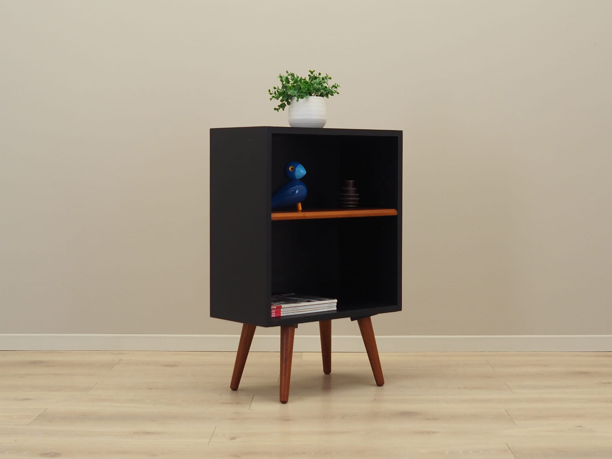 Vintage Bücherregal Teakholz Braun 1970er Jahre