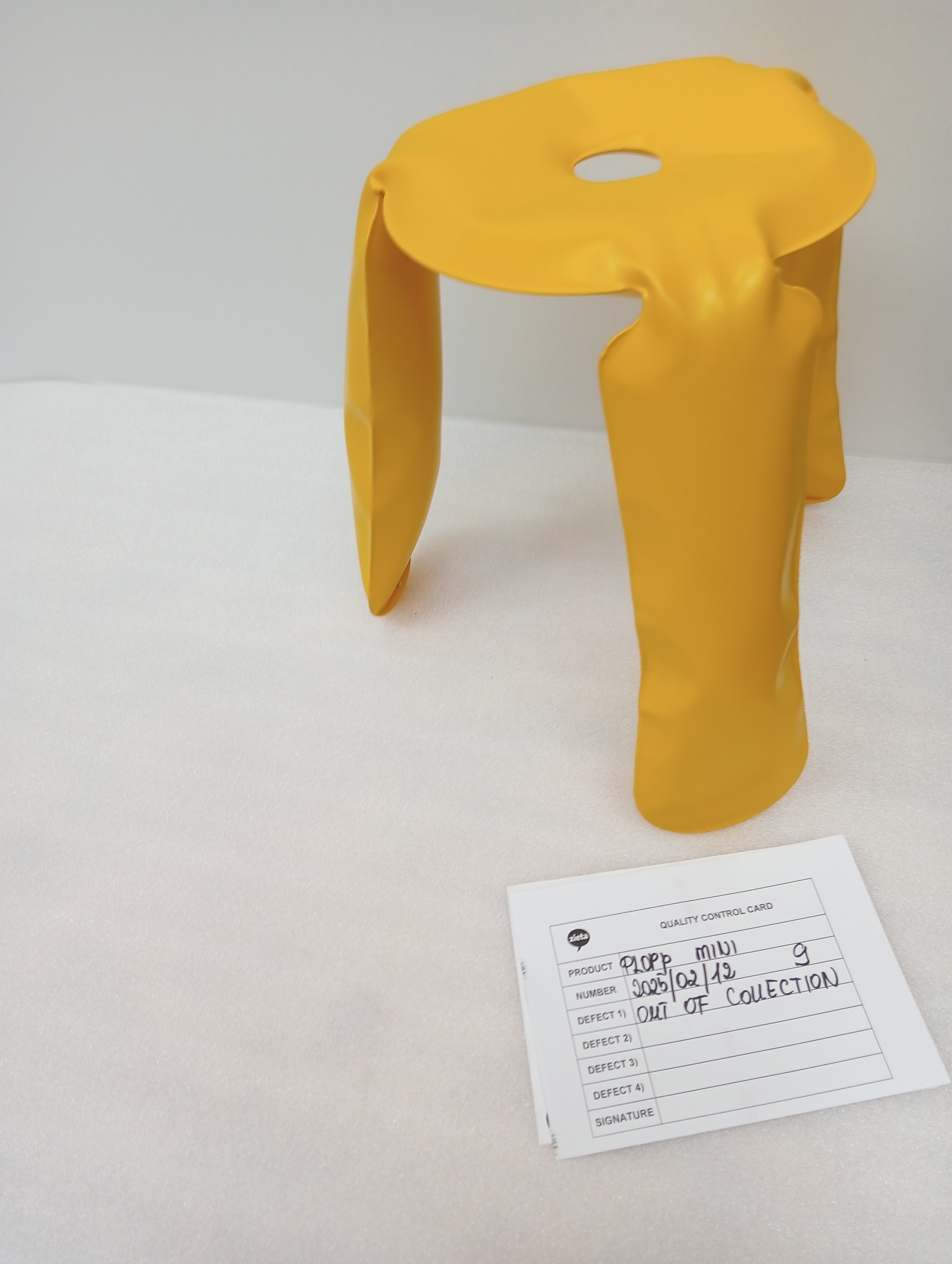 Plopp Mini Hocker Stahl Gelb Matt