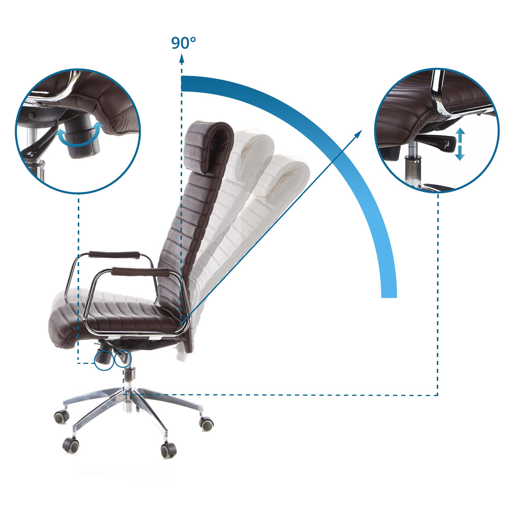 ASPERA 20 Bürostuhl mit Rollen Nappaleder Braun