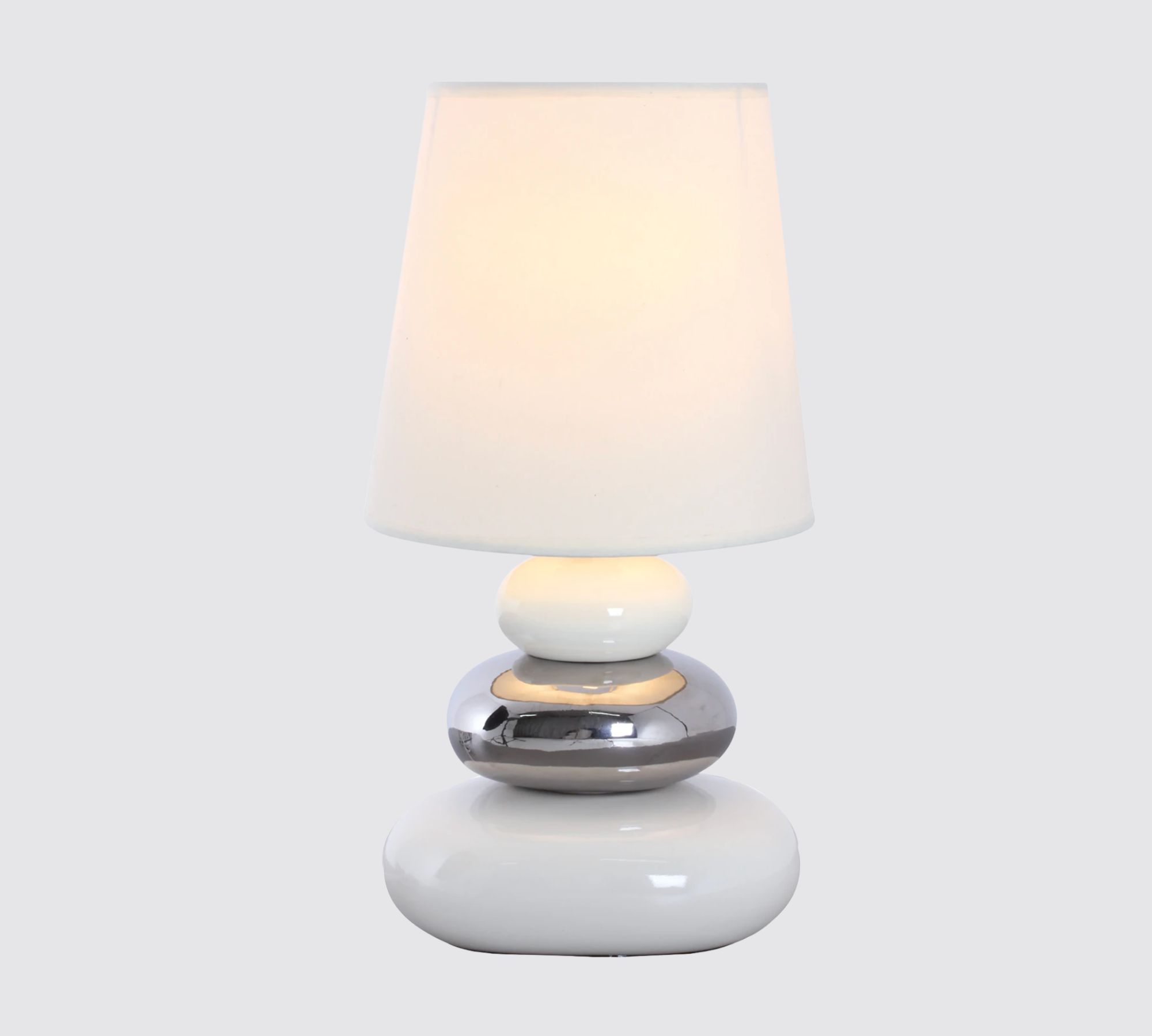 1-Flammige Tischleuchte Baumwollstoff Keramik Weiß