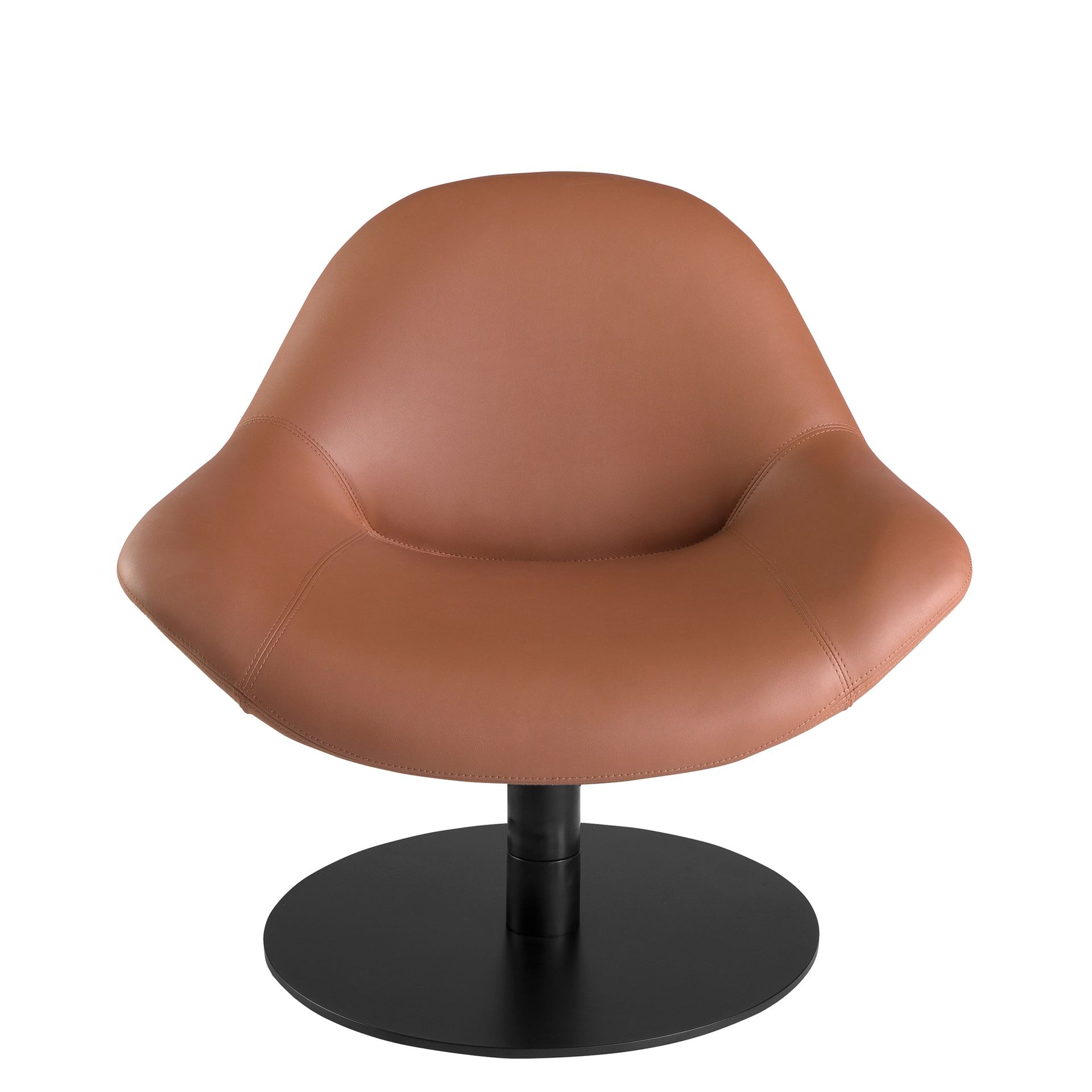 Swiveling armchairFaux leatherBrown