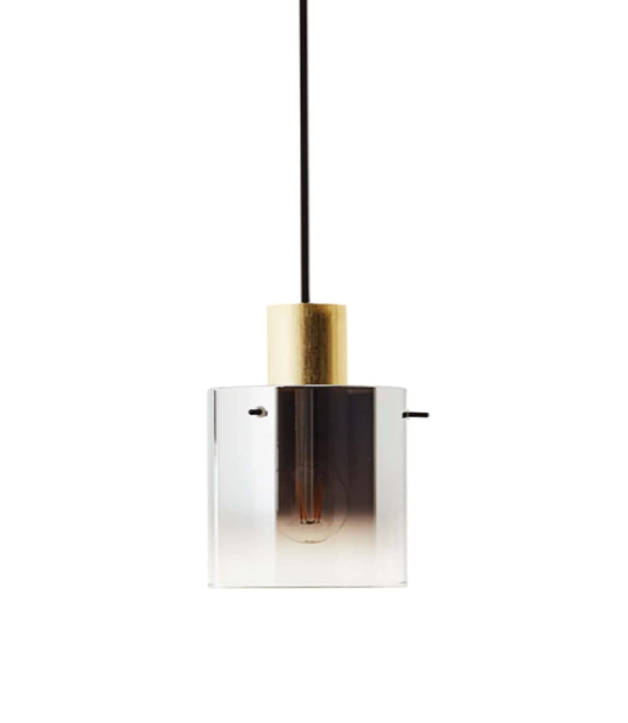 Pendant lamp 1-light smoked glass aluminum