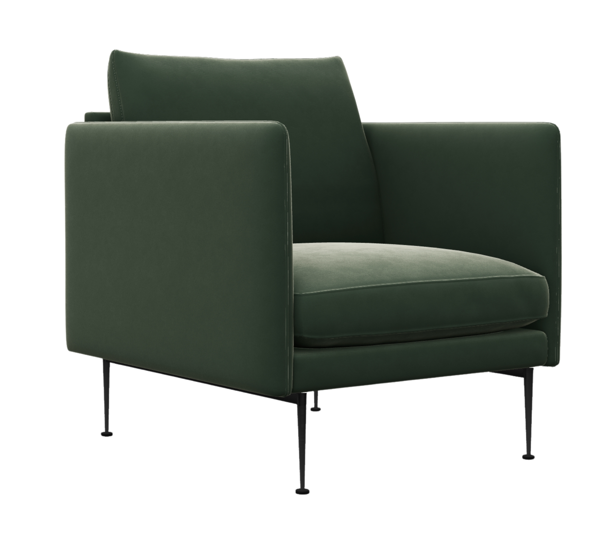 Flamingo armchair velvet Solemio dark green 70