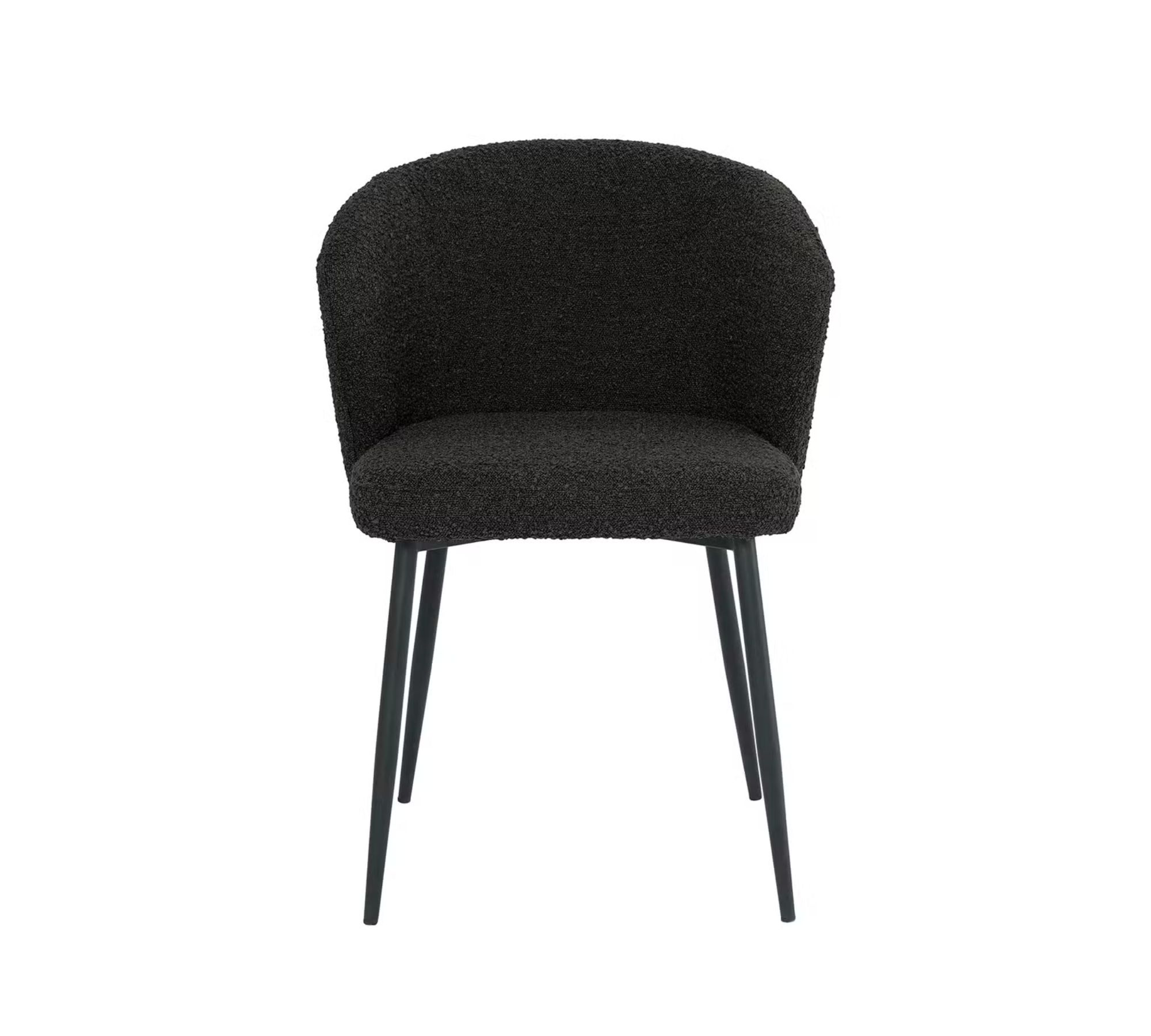 2x Mareth Polsterstuhl Mareth Metall Bouclé Schwarz