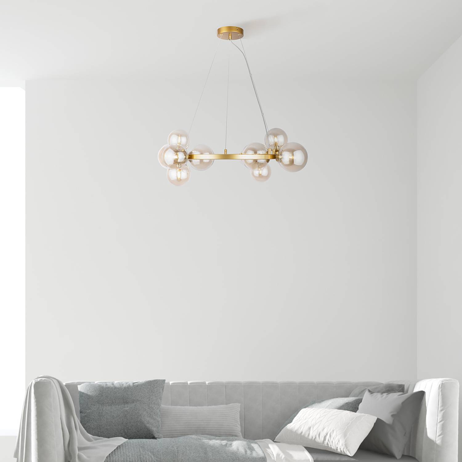 Pendelleuchte Dallas Typ J Farbglas Gold
