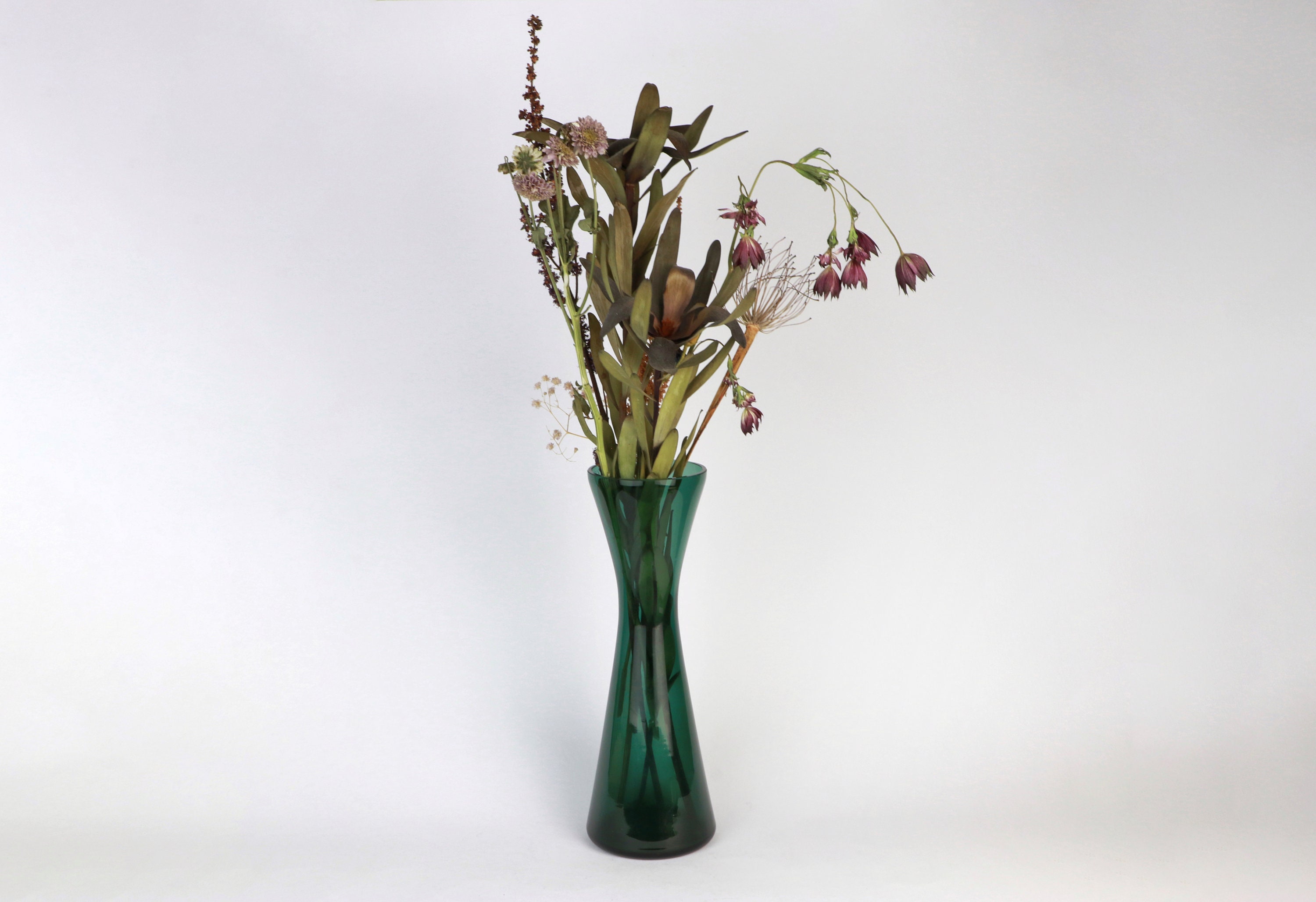 Vintage Vase Glass Green 1960s