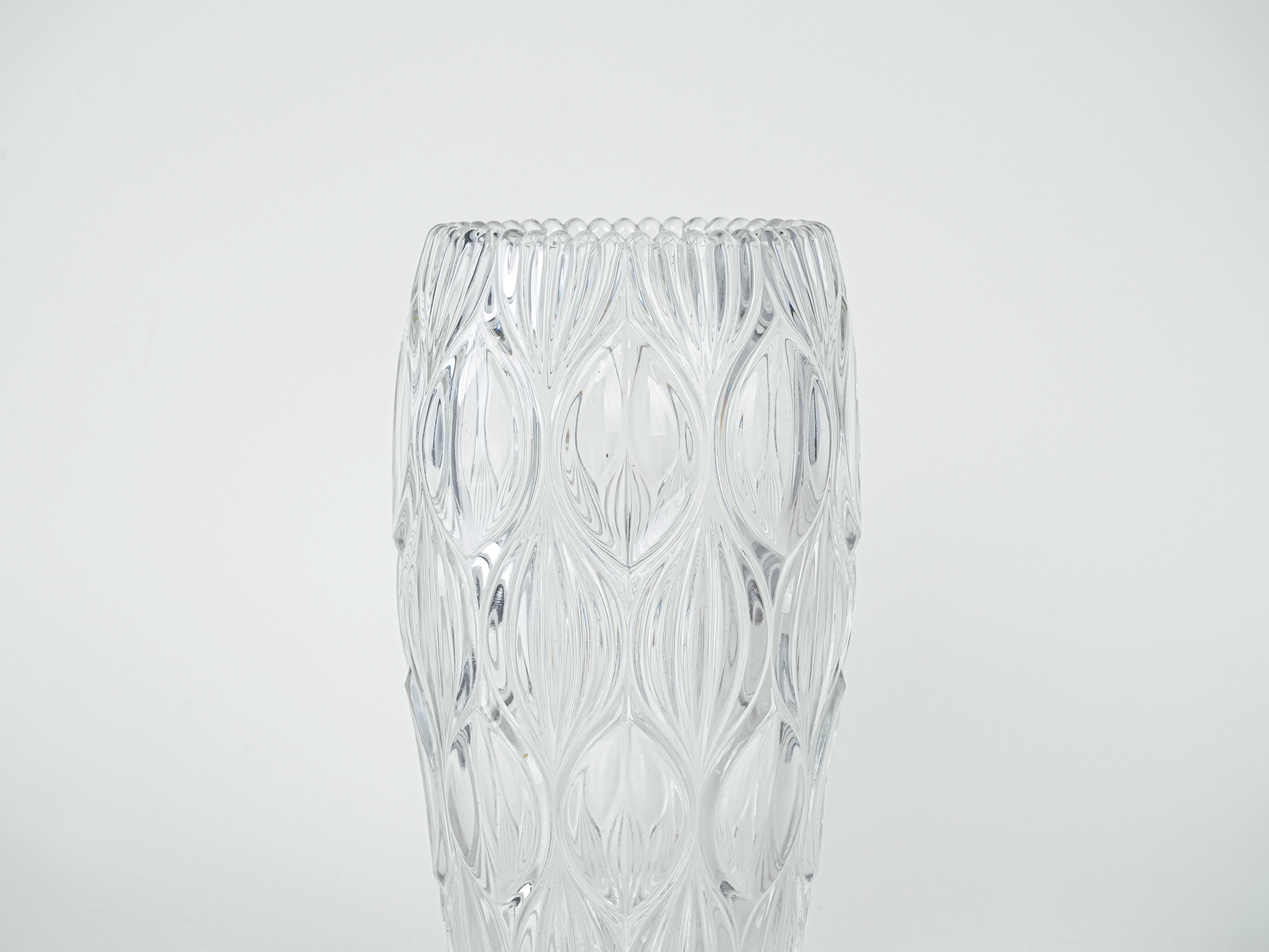 Kristallvase Transparent 1960er Jahre