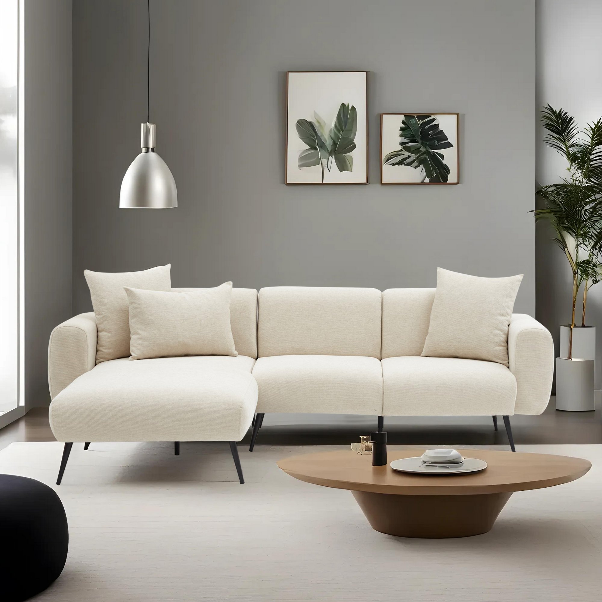 Side Sofa Récamiere Links Creme