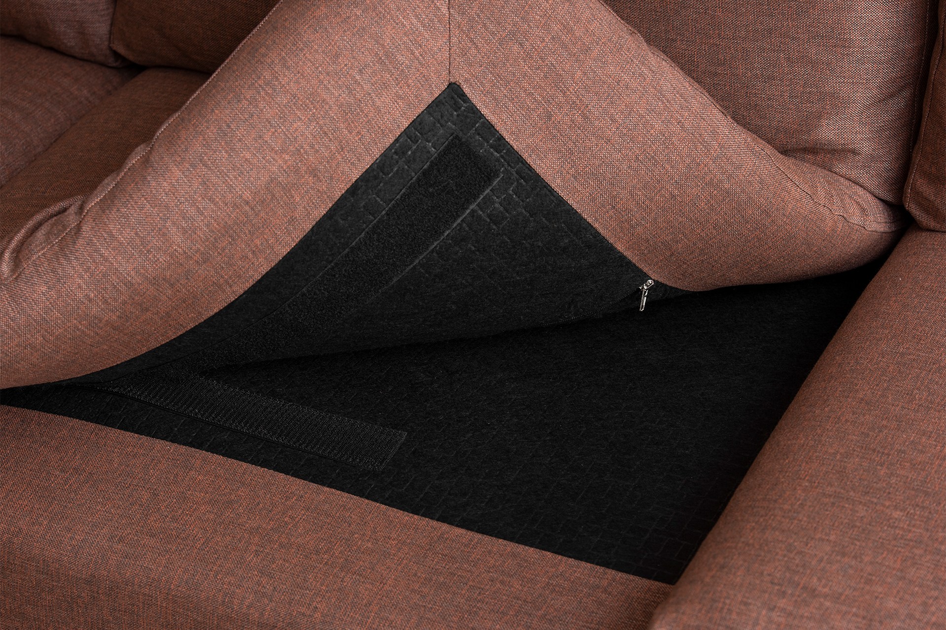 Long corner sofa, light brown