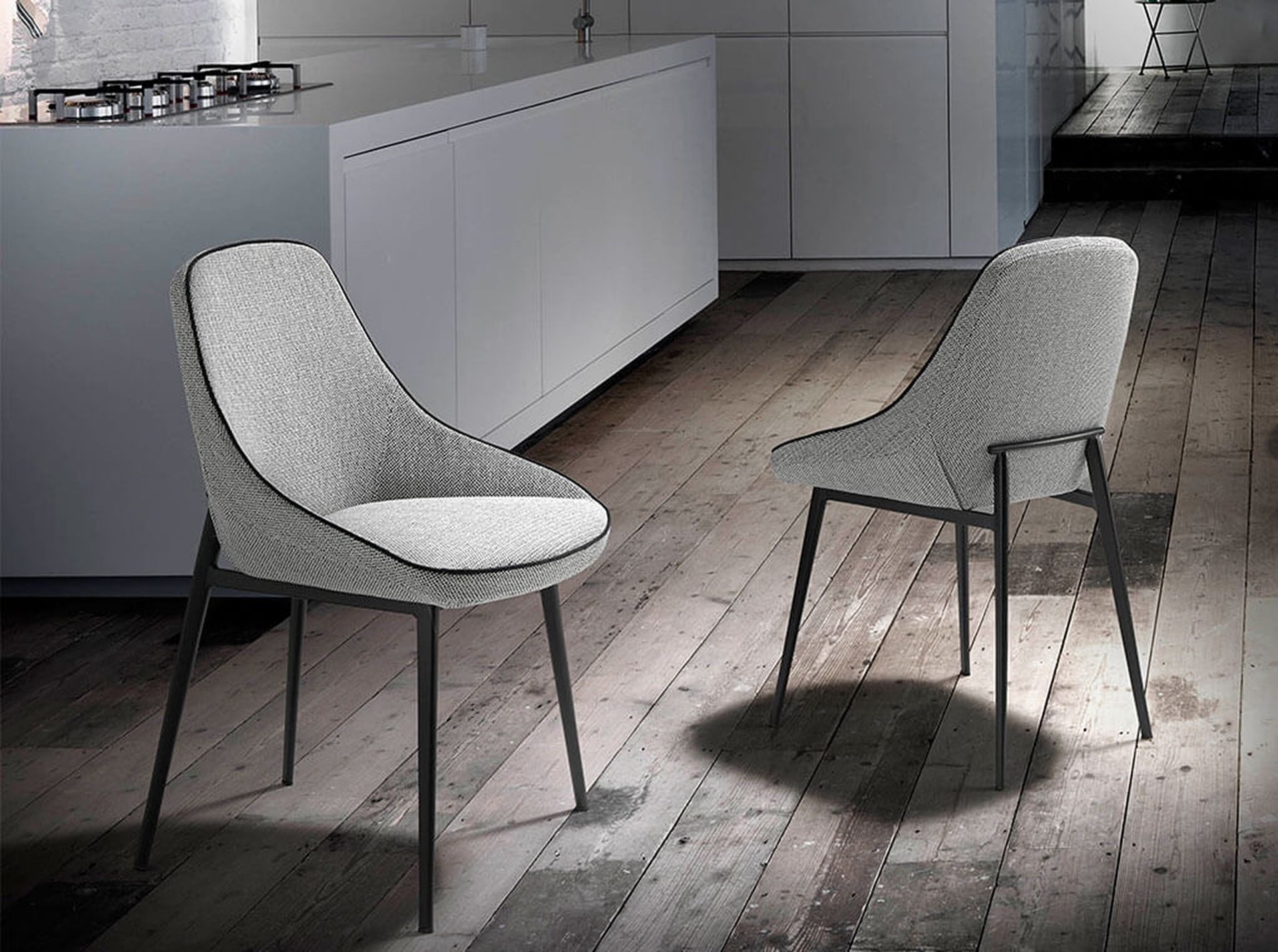 Dining chair textile gray