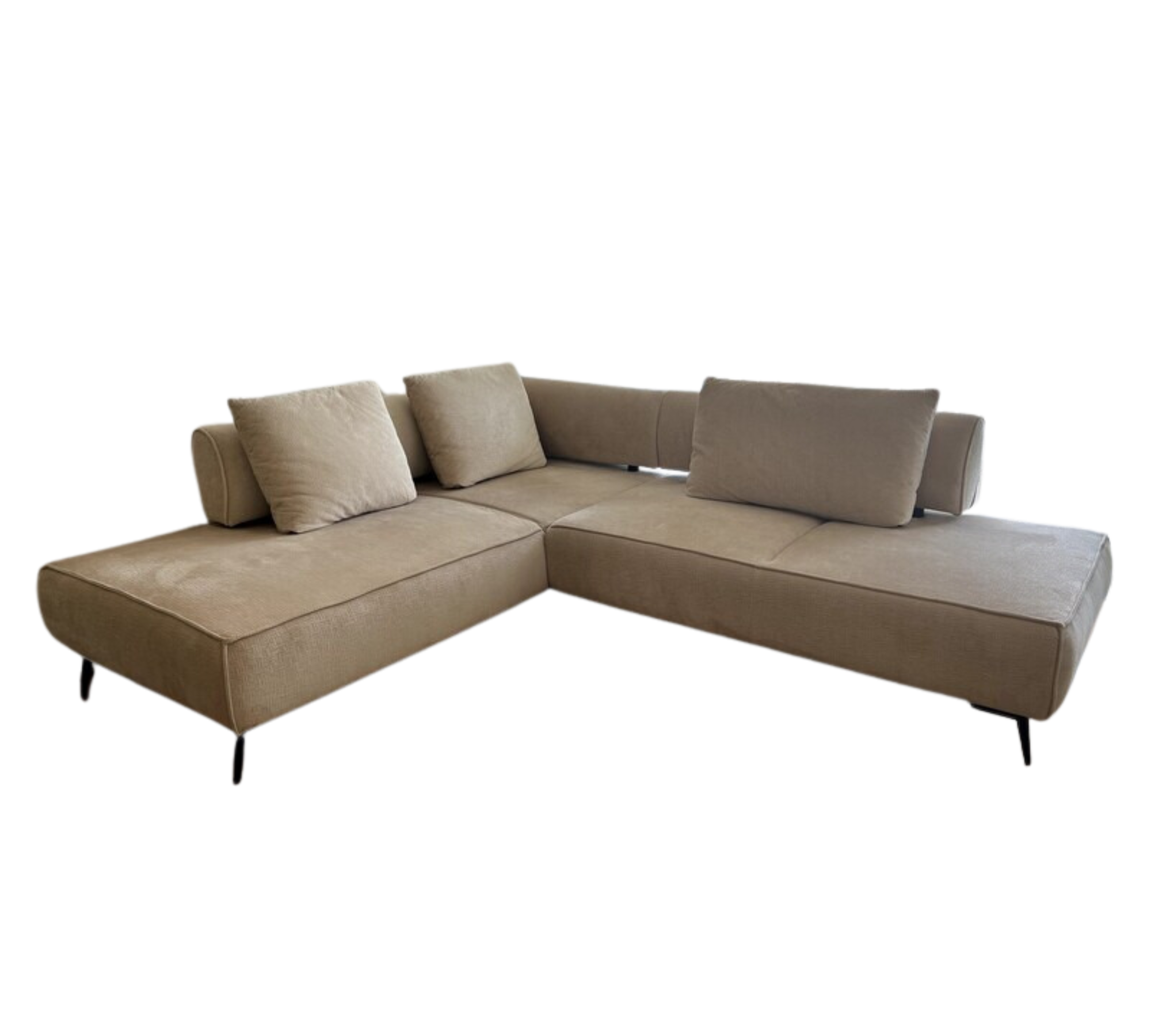 Sofa Récamiere Links Samt Creme