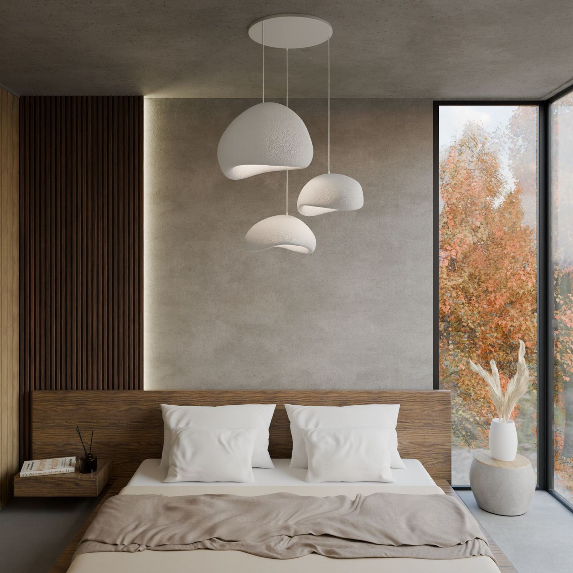 3-Flammig Wabi Sabi Stillforms Pendelleuchte Weiß