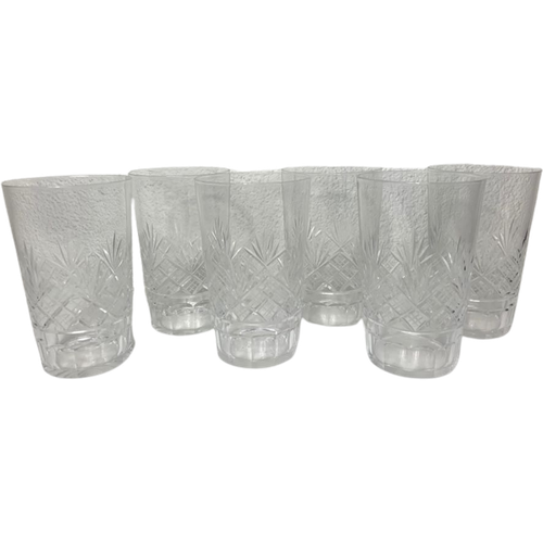 6x Vintage Glass Crystal Glass Transparent