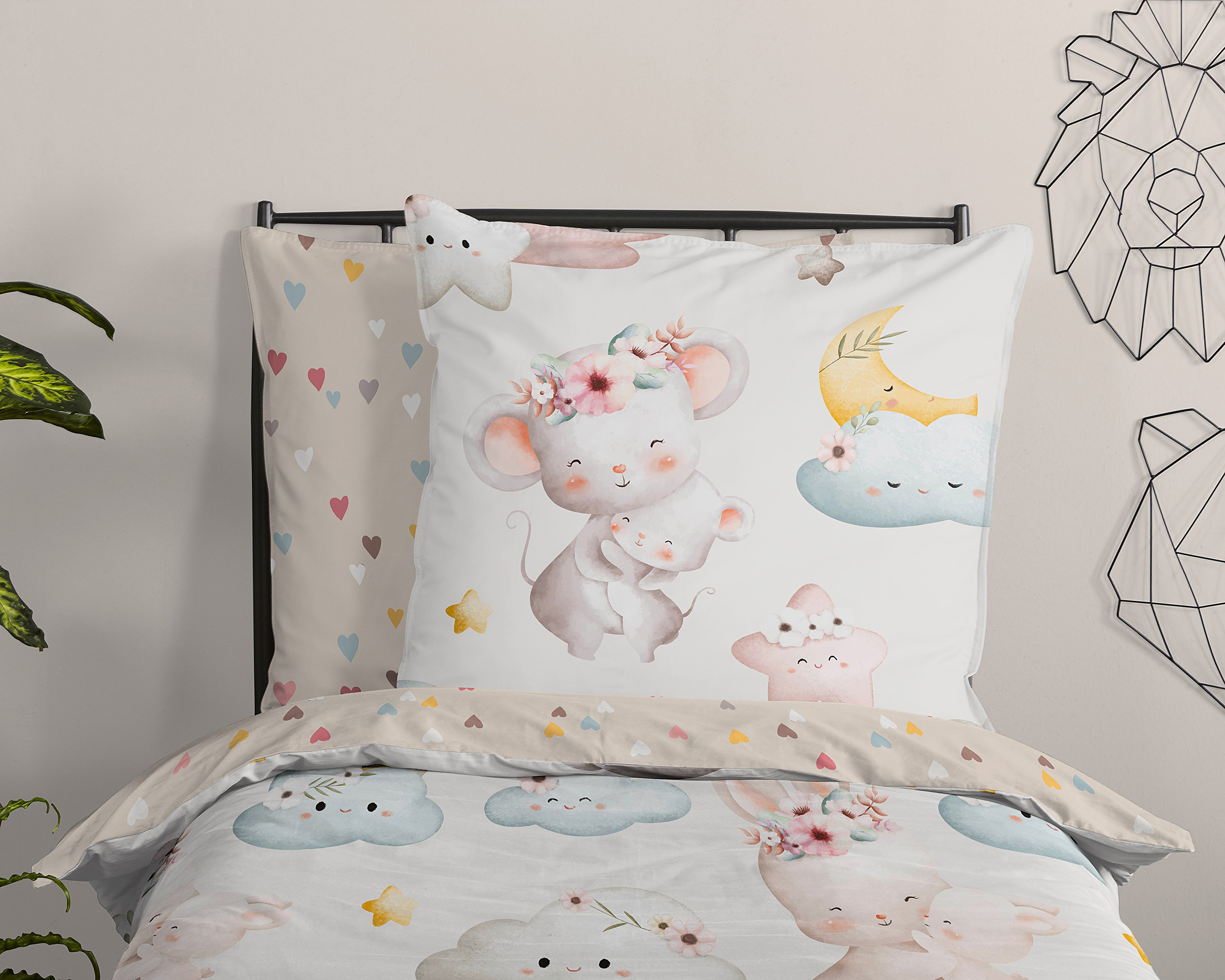 Renforcé Kinderbettwäsche 135x200cm Kissen 80x80 cm