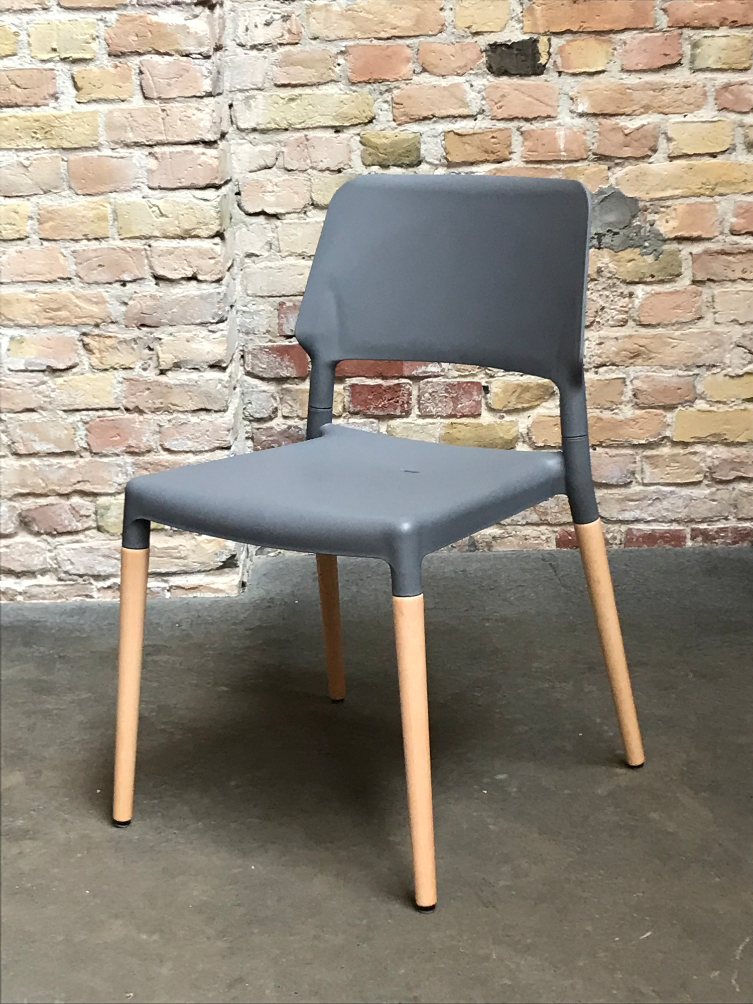 Belloch Stuhl Holz Kunststoff Grau