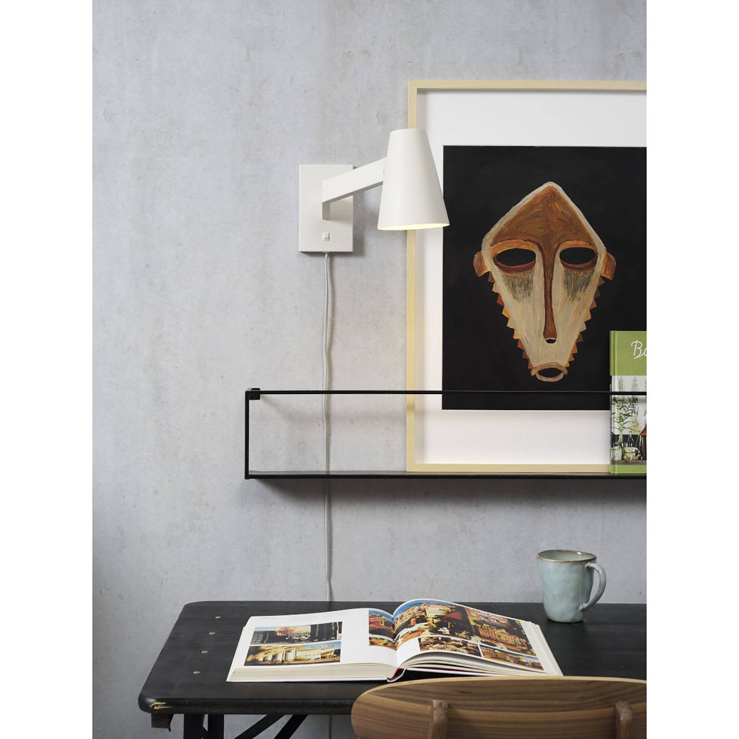 1-Flaming Wall Lamp Biarritz Iron White