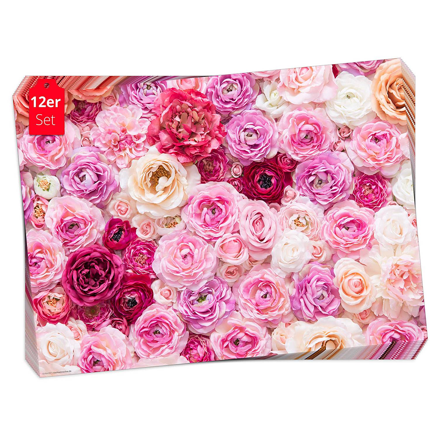 Tischset Rosenmeer (12er-Set) Papier Mehrfarbig