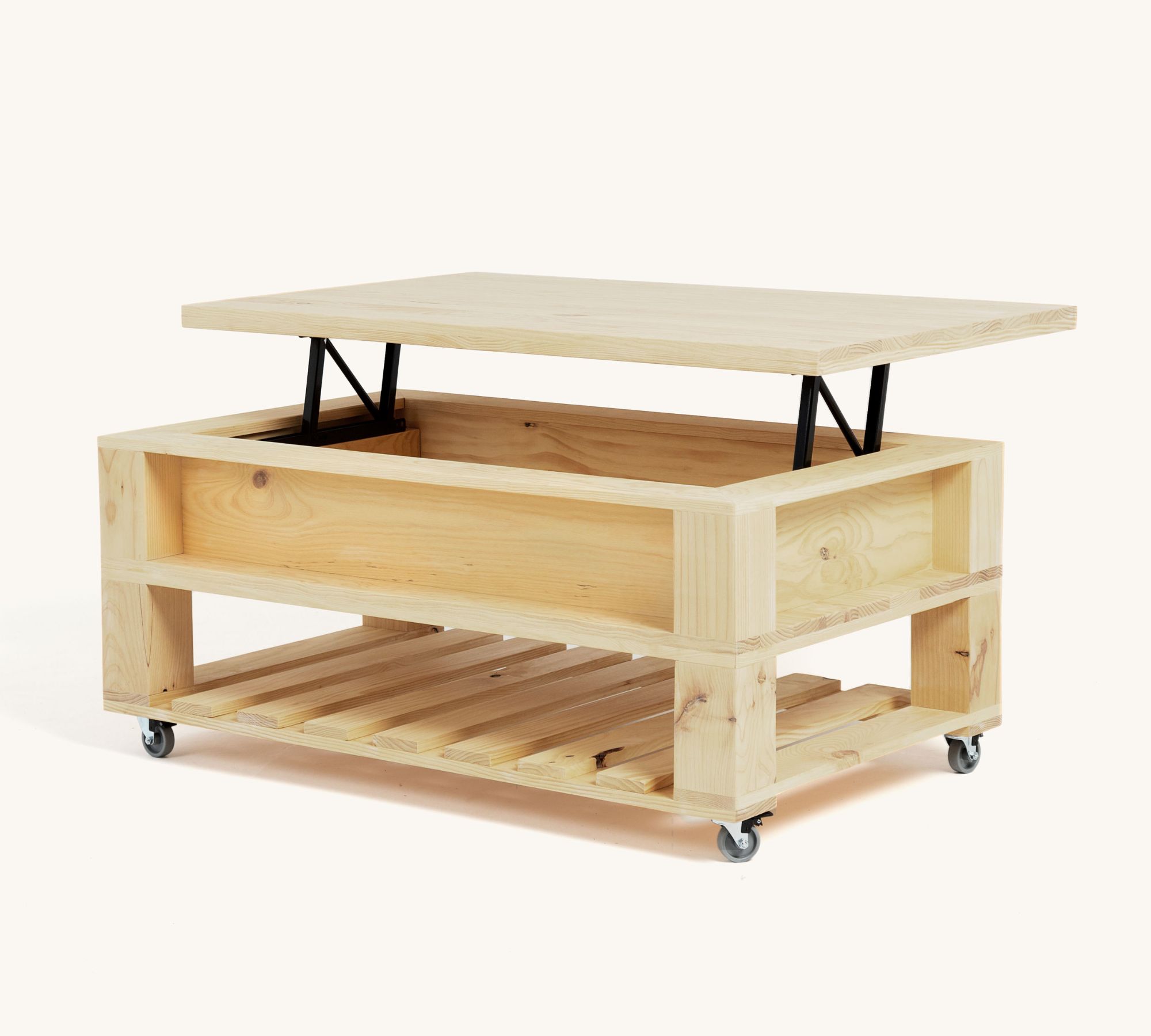Meike Couchtisch Holz Metall Kiefer