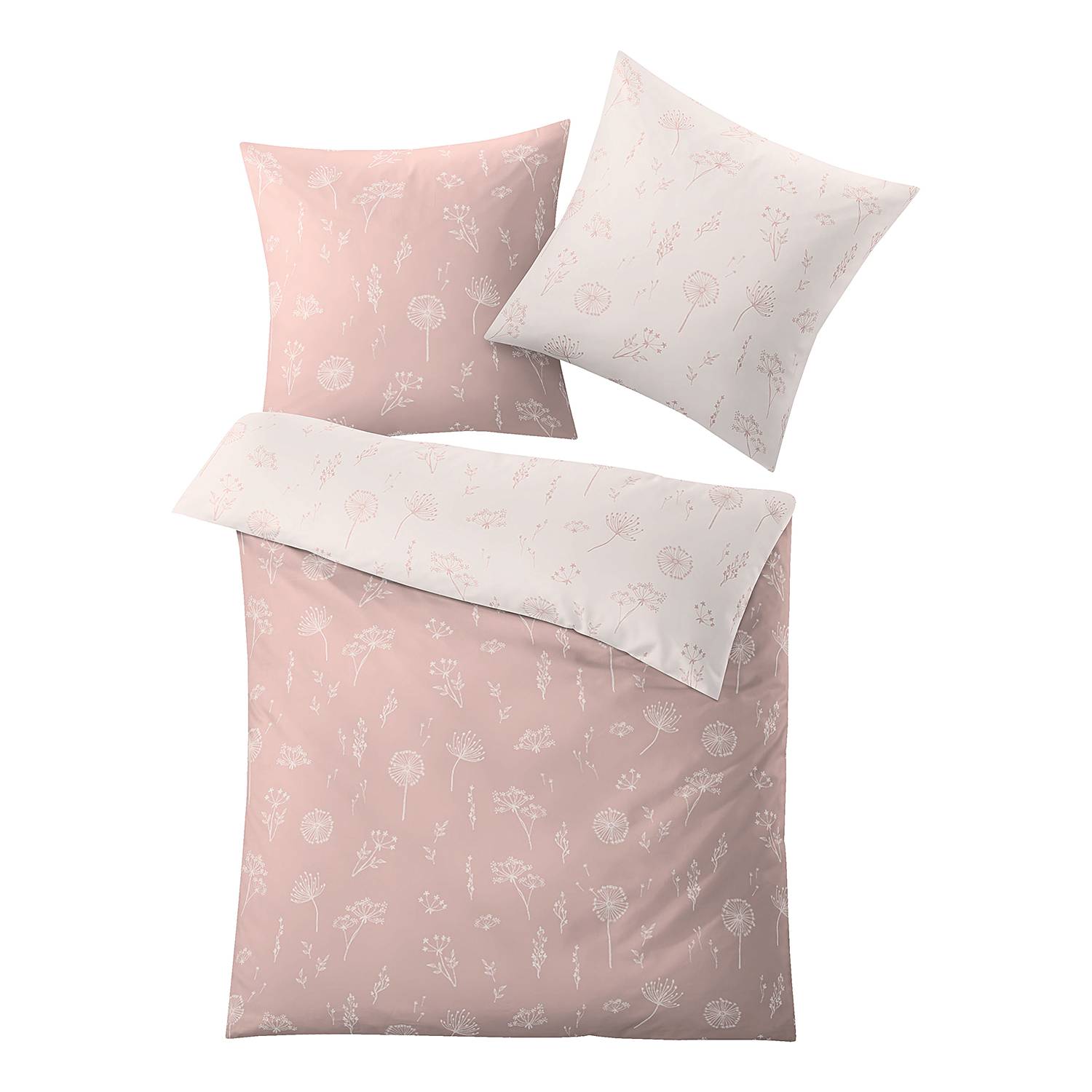 Leone Bettwäsche Mako-Satin Baumwolle Rosé 135x200cm