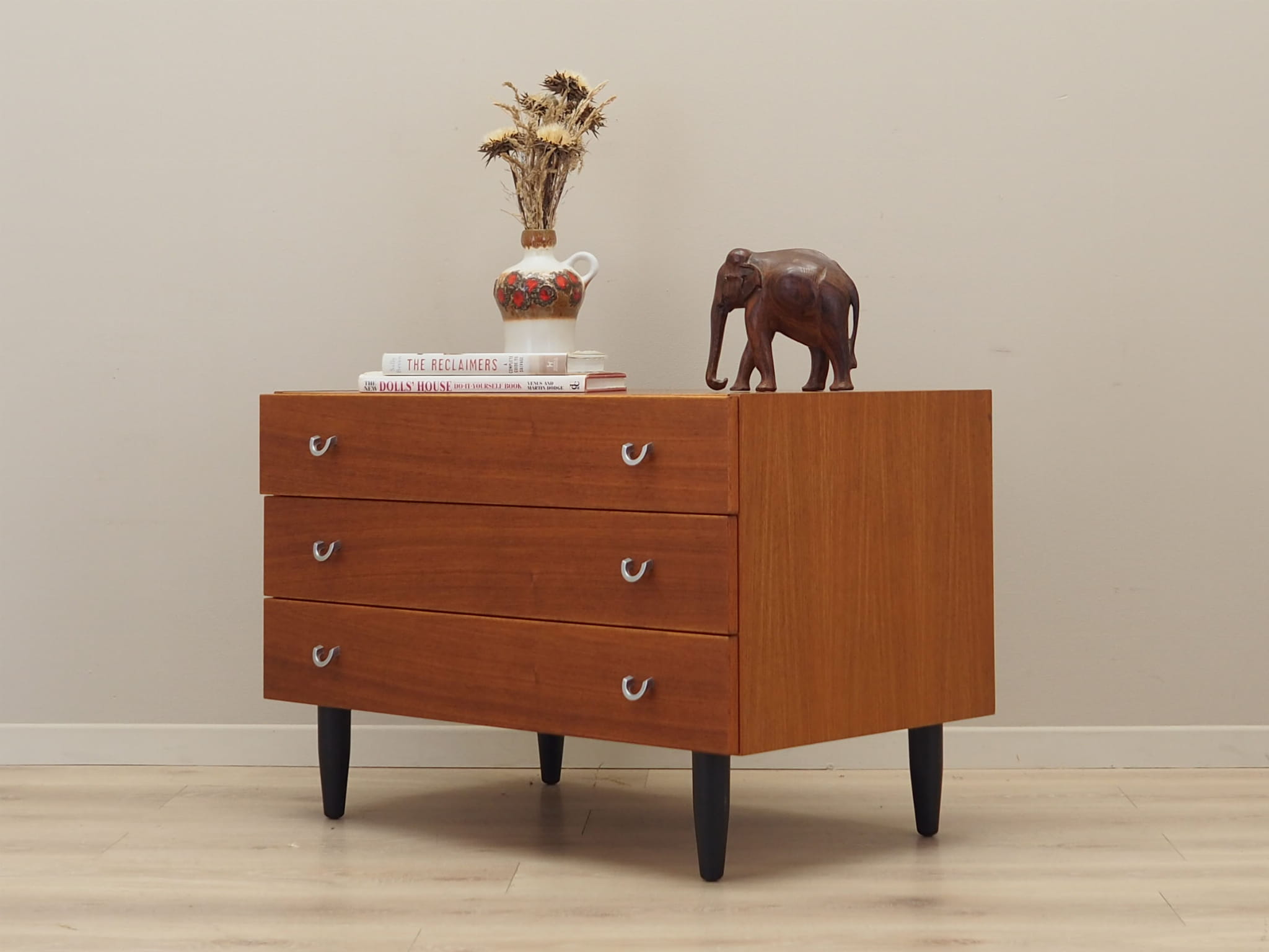 Vintage Kommode Teakholz Braun 1970er Jahre