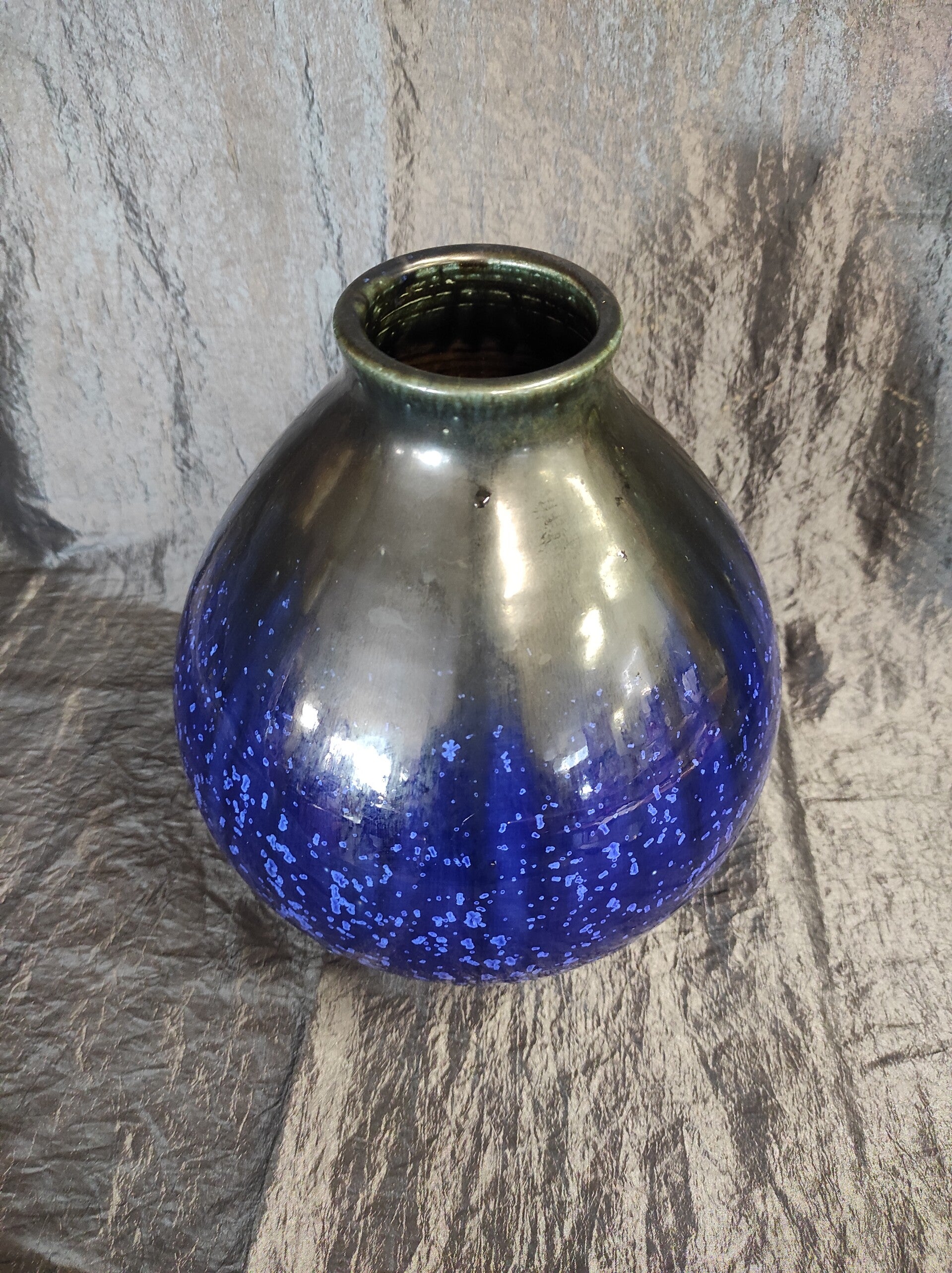 Vintage Vase Keramik Blau 