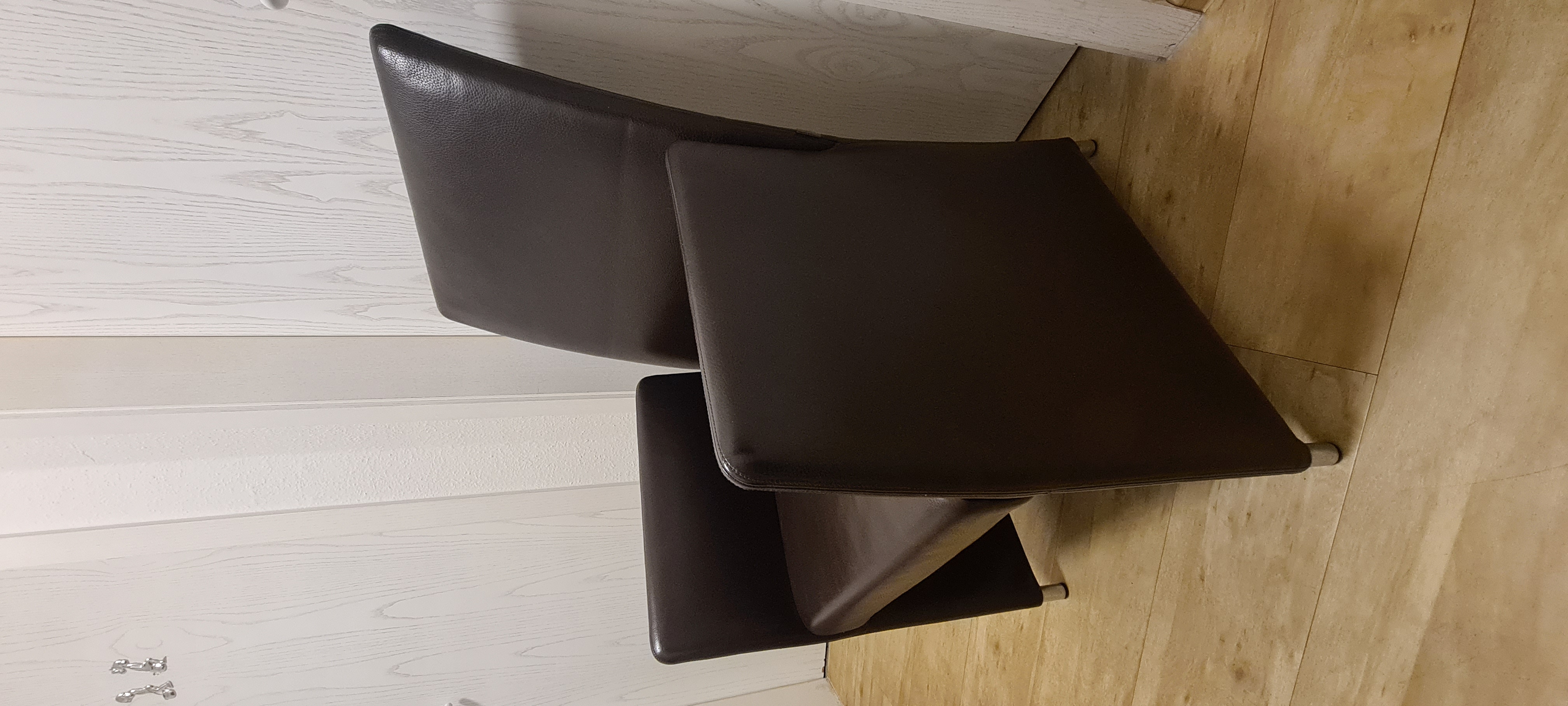 8x Jason 1420 Esszimmerstuhl Leder Metall Braun