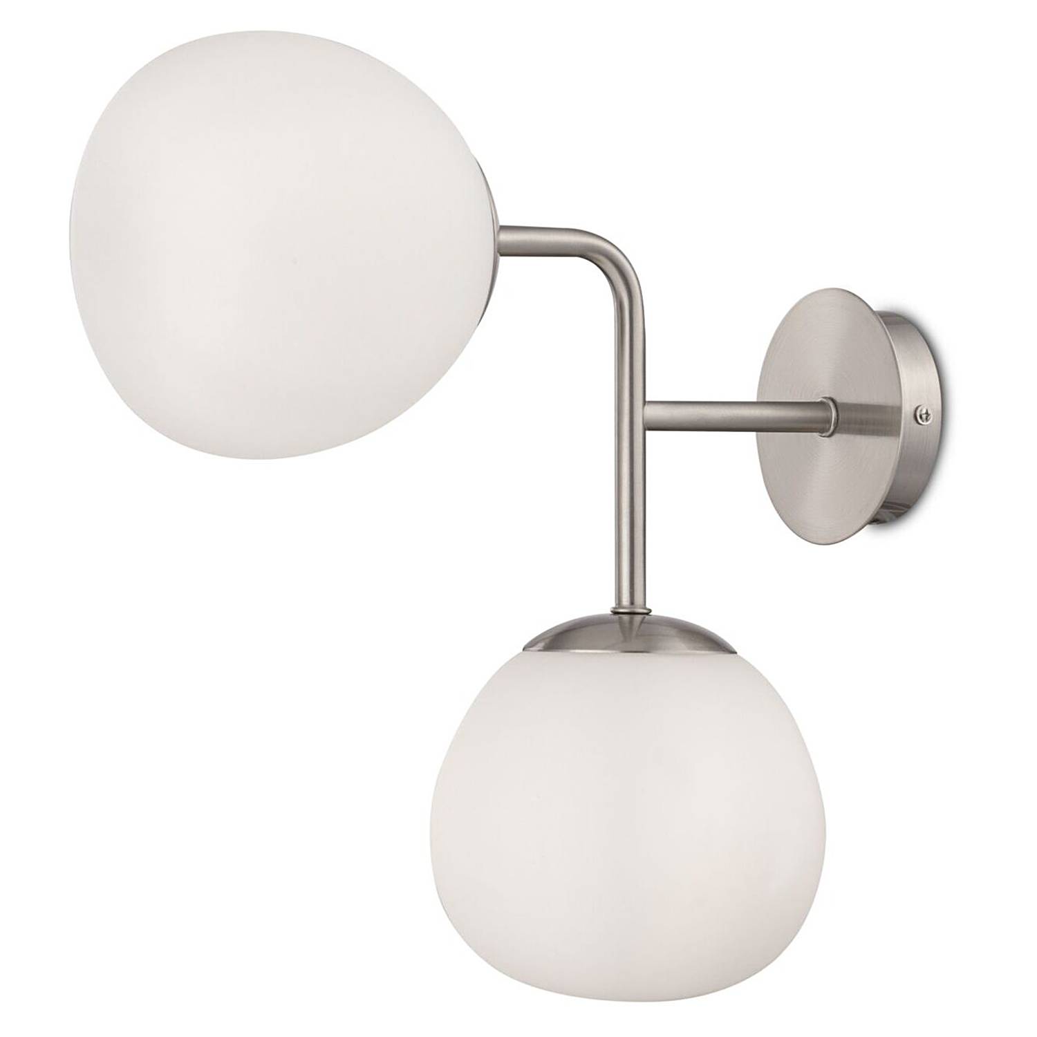 Wandleuchte Erich Typ A Milchglas Metall Silber