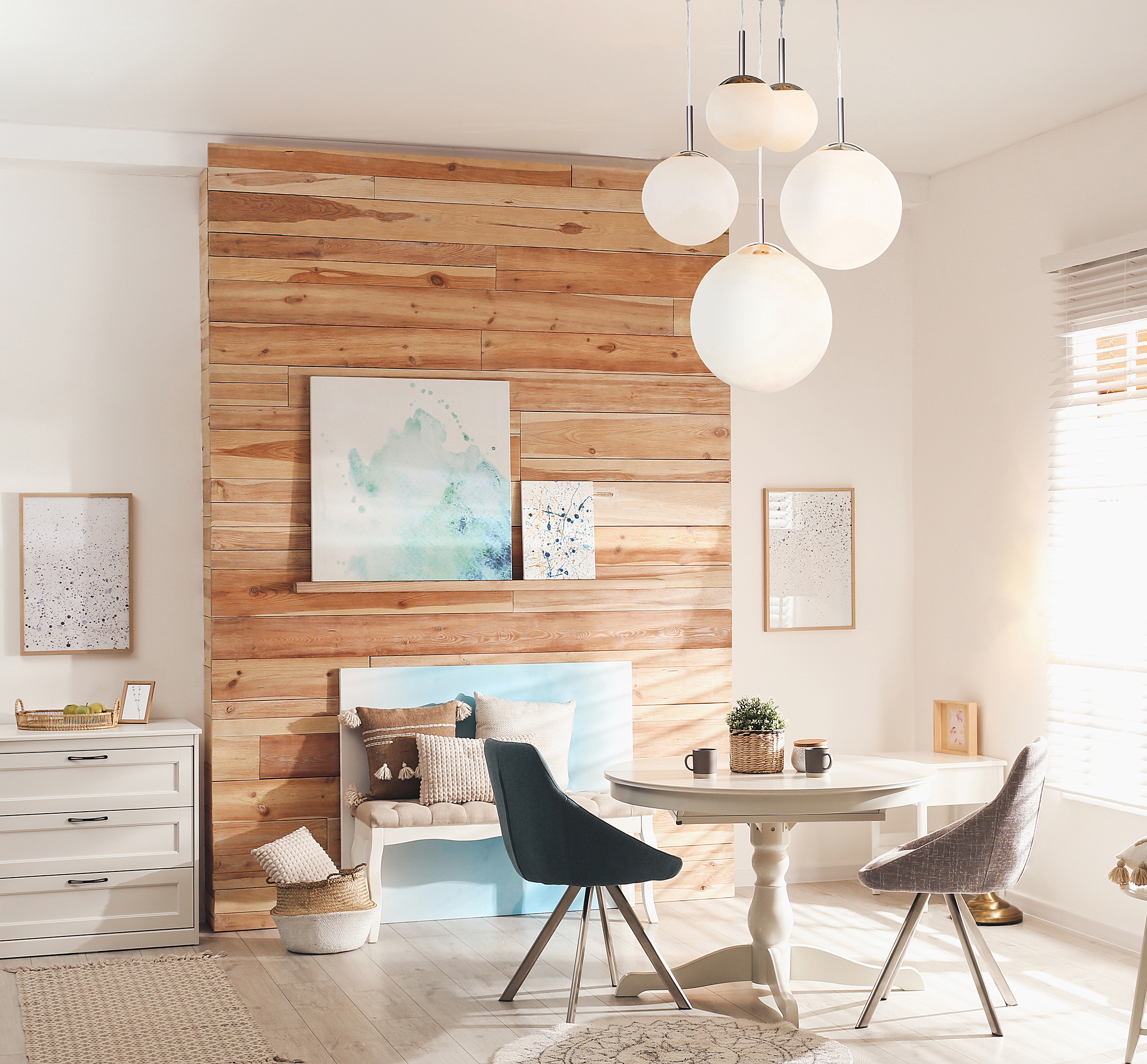 Balla 5-light pendant light milk glass 