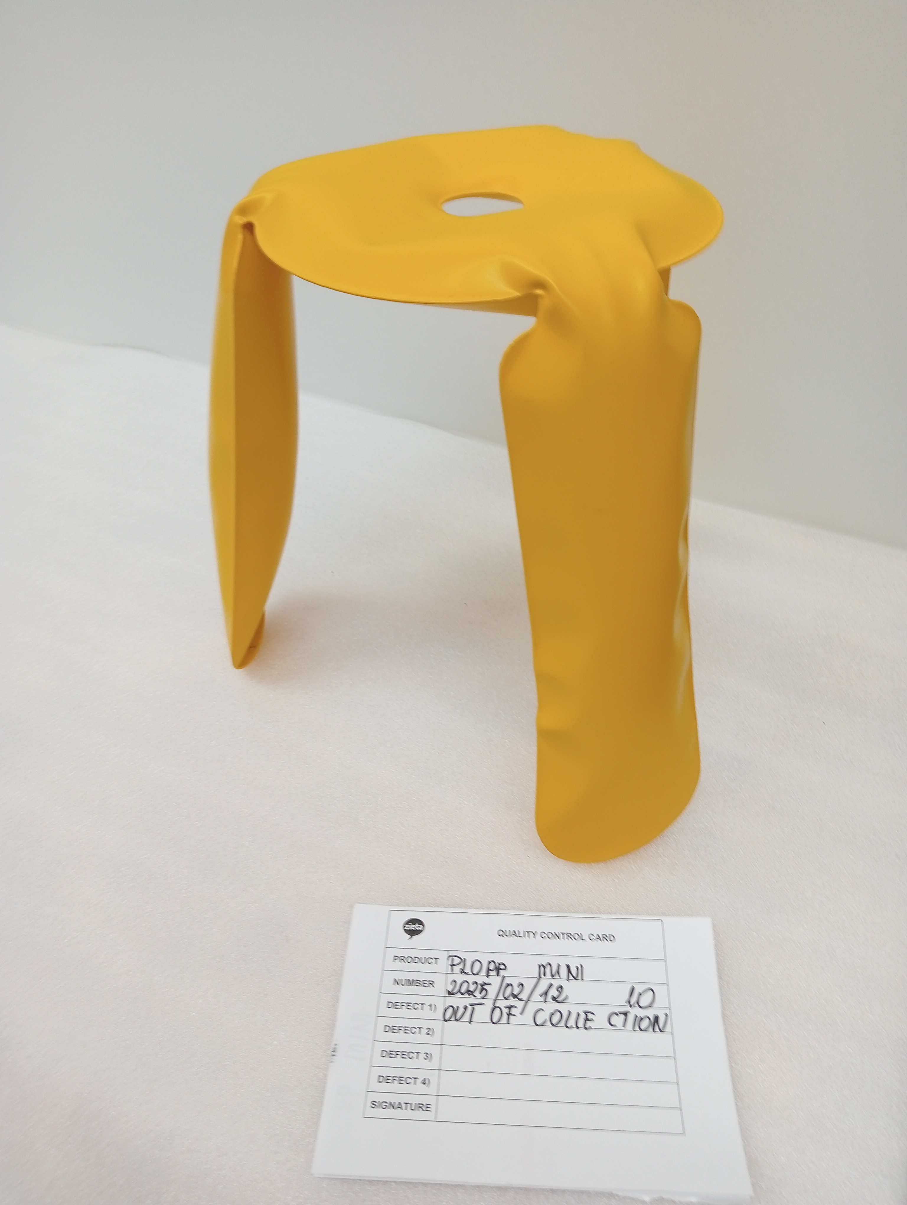 Plopp Mini Hocker Stahl Gelb Matt