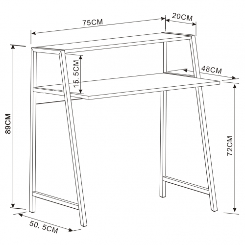 DUMONT Schreibtisch Holz Weiß