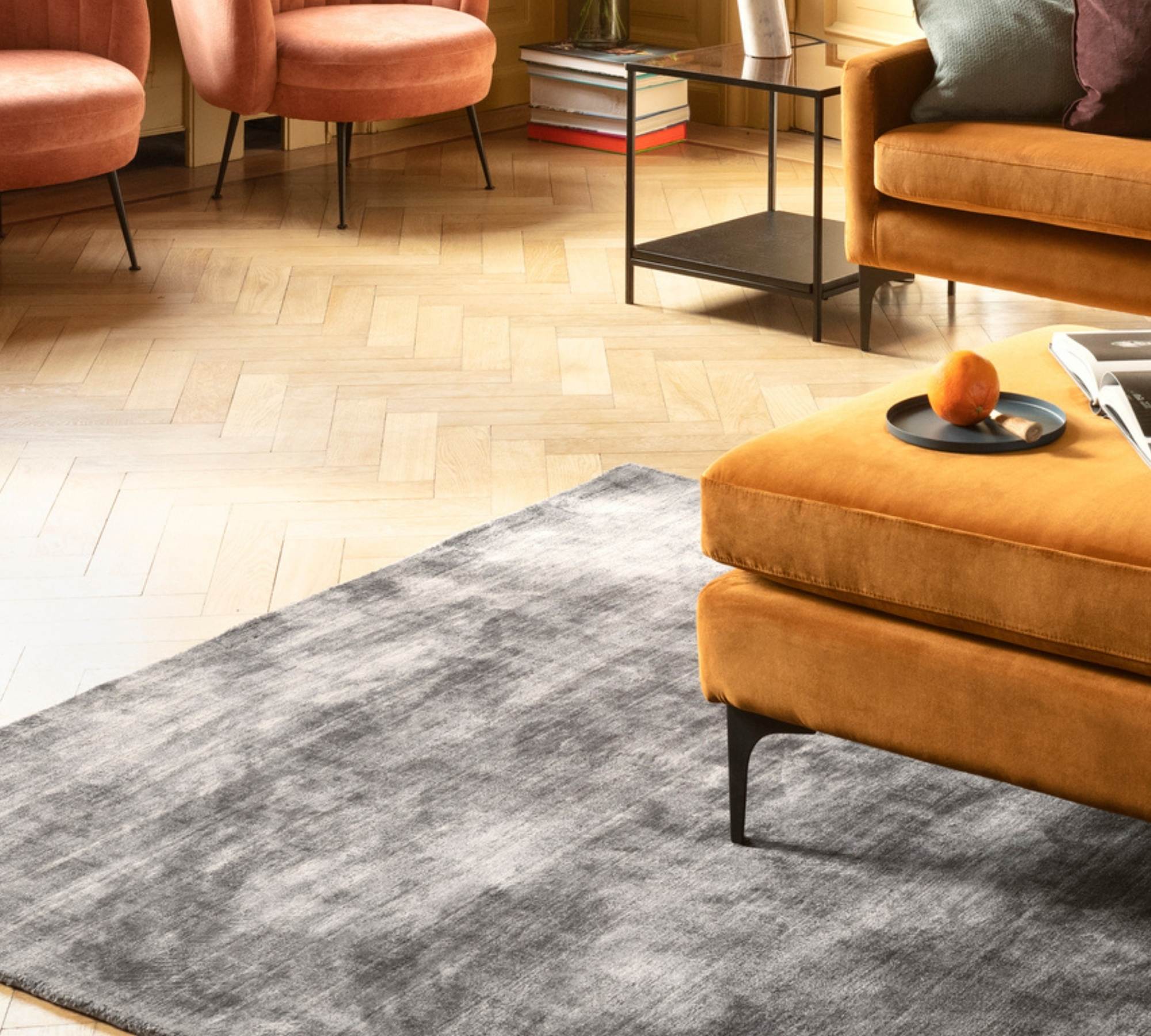 Velvet Ocean Teppich Stone Grey 200 x 300 cm