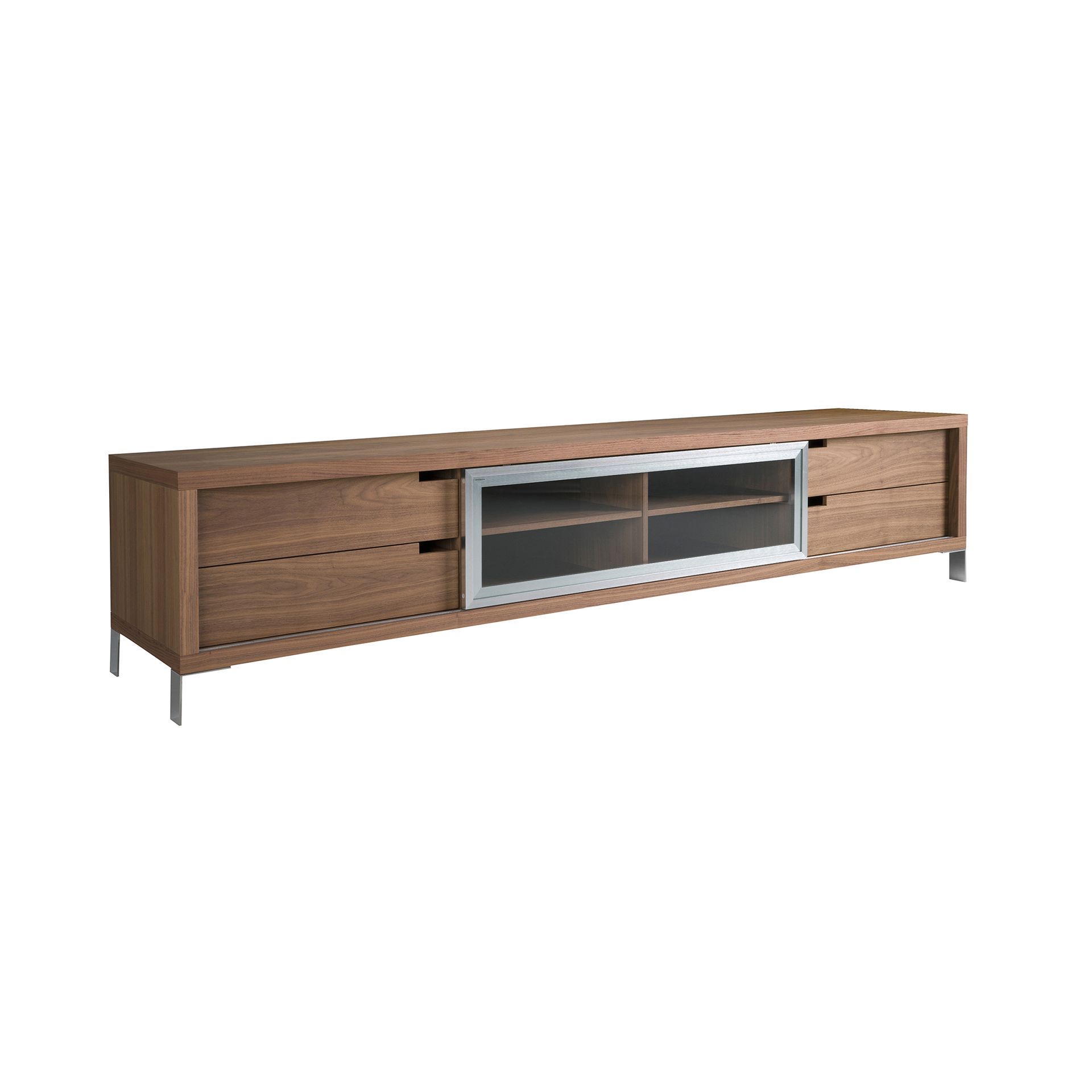 3044 Lowboard Holzfurnier Verchromter Stahl