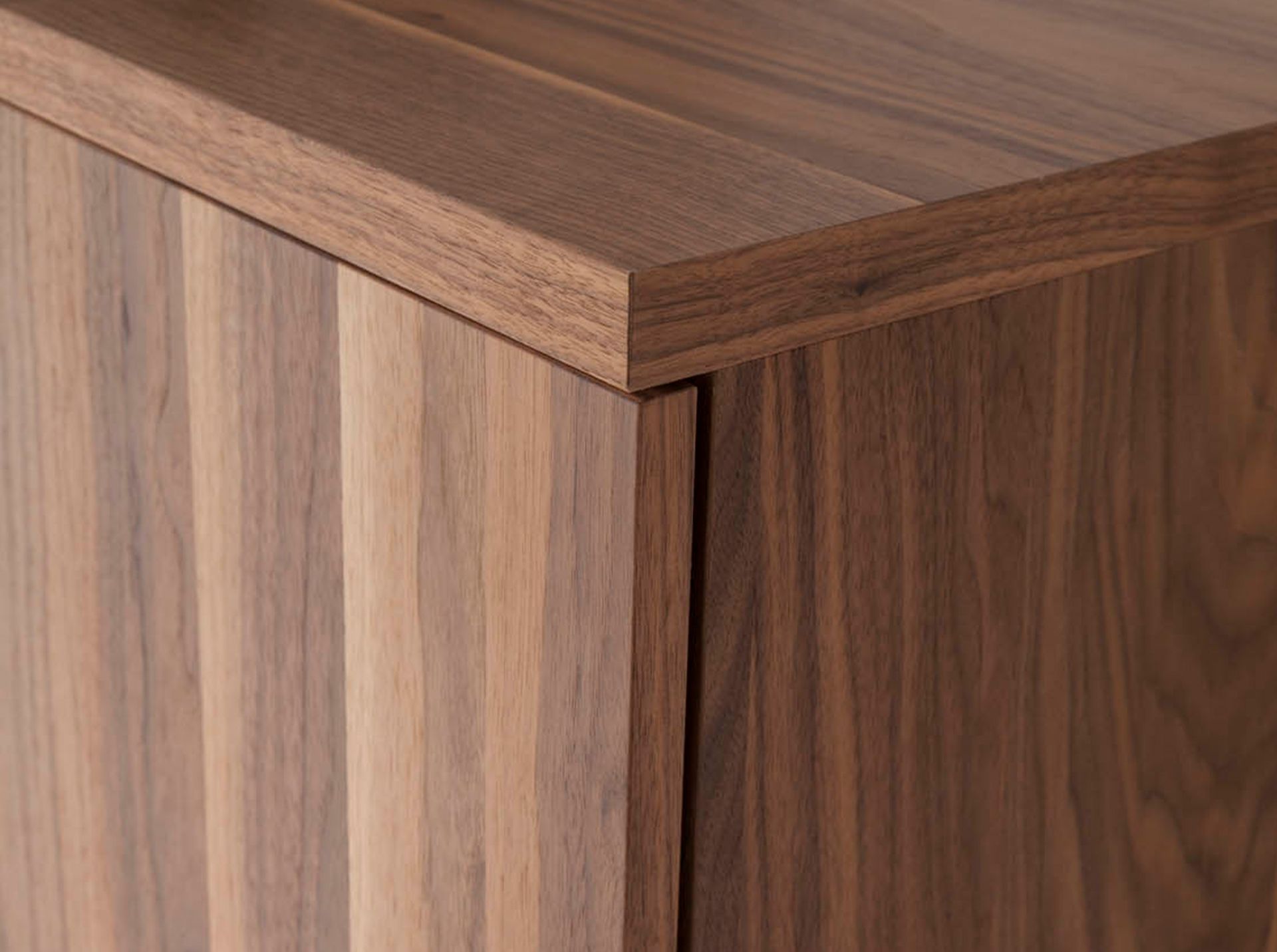 Sideboard Walnut veneer Chrome-plated steel
