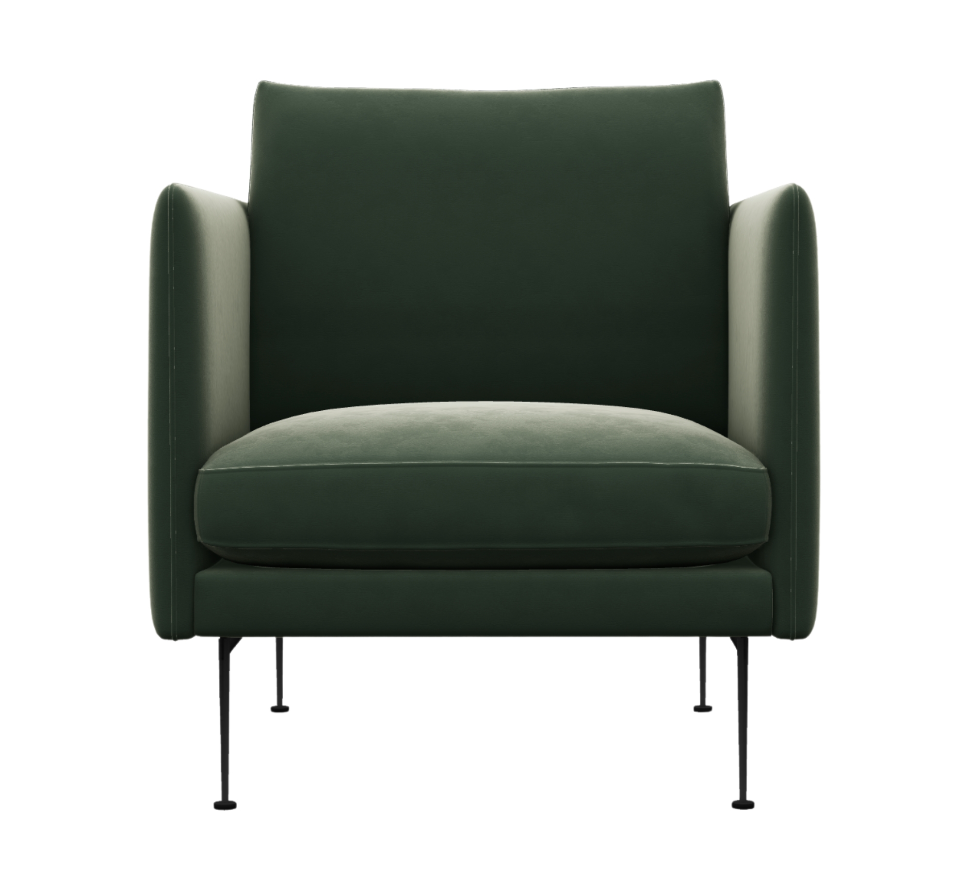Flamingo armchair velvet Solemio dark green 70