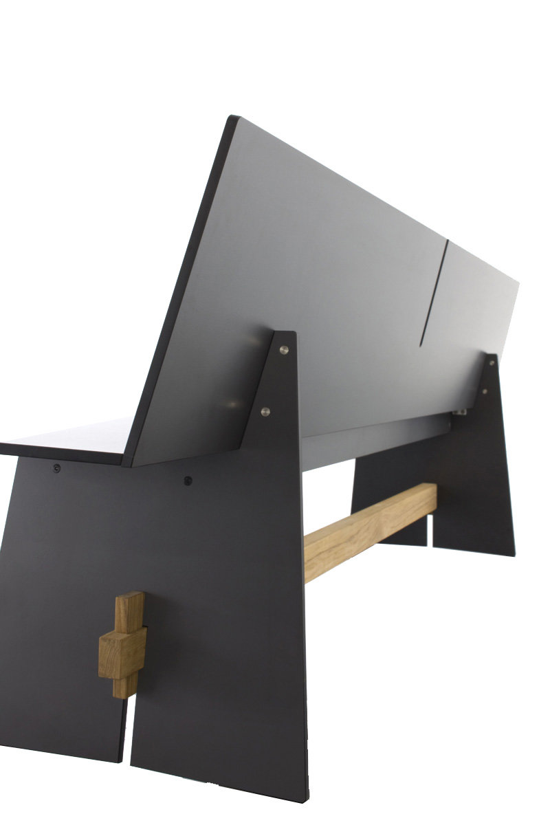 Tension Bank mit Rückenlehne Grau