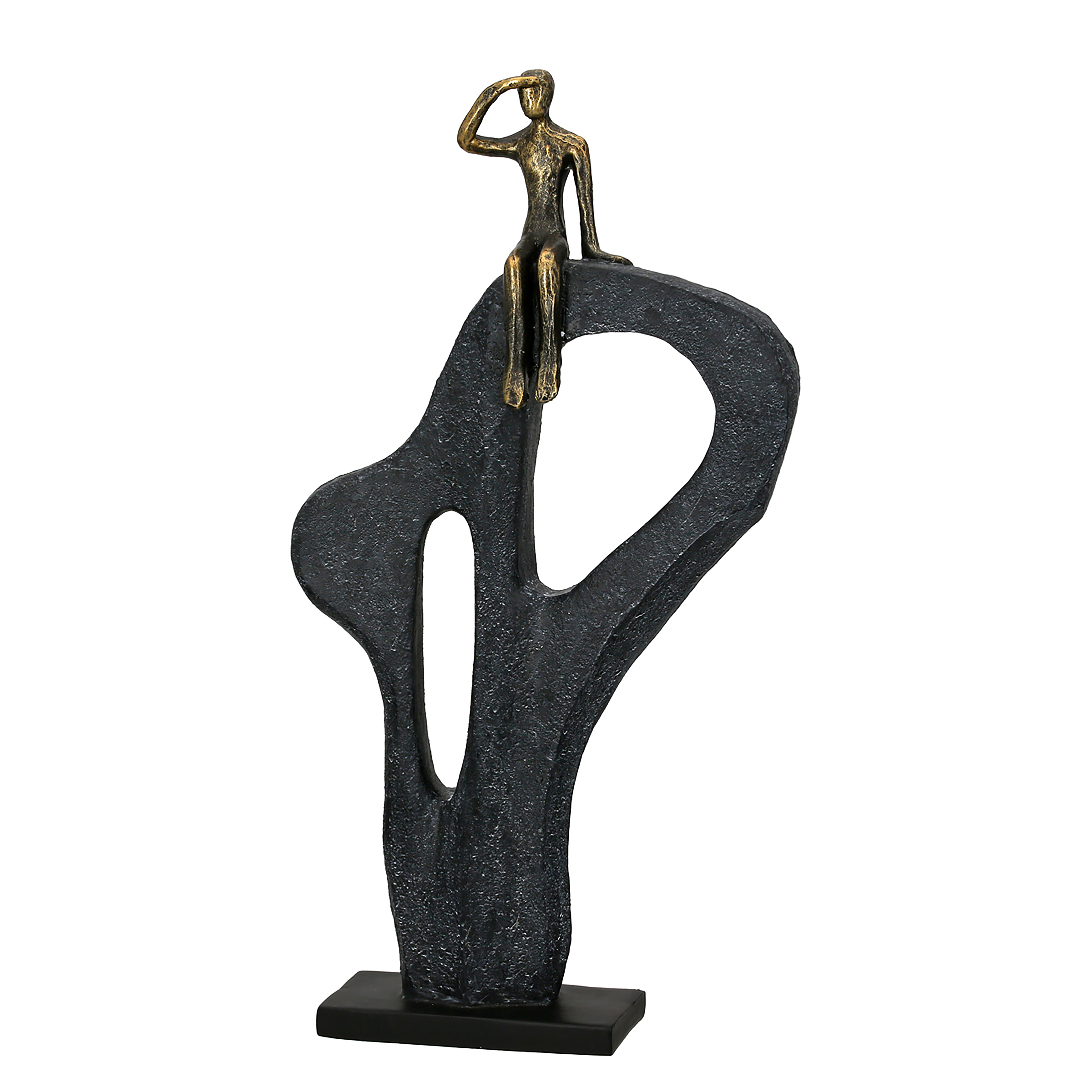 Skulptur Blick in die Ferne Braun Kunstharz 25 x 47 x 7 cm