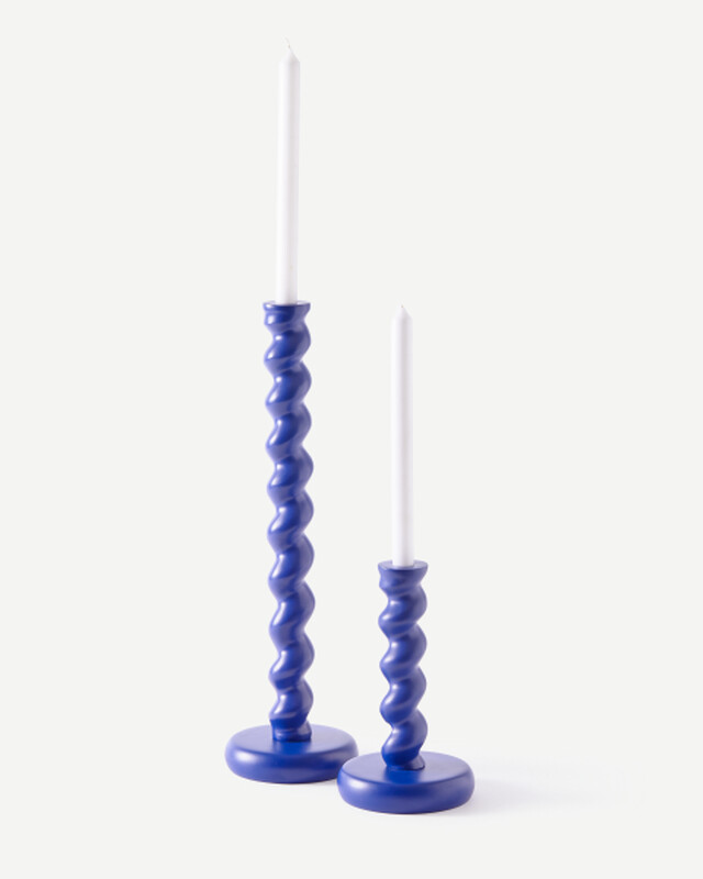 Twister Kerzenhalter Metall Dunkelblau