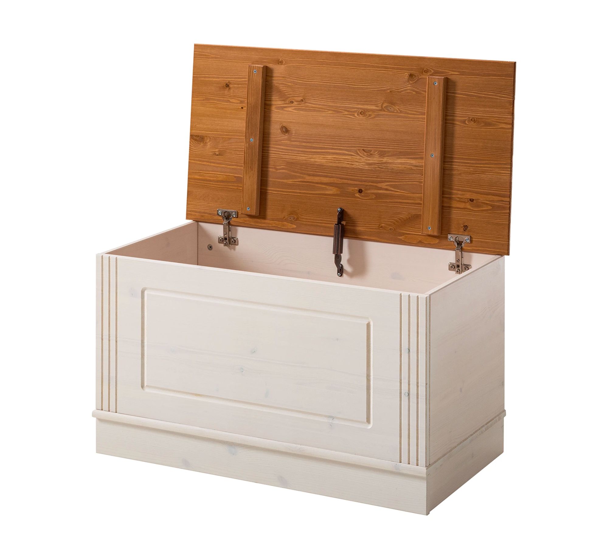 Garderobenbank Kiefernholz Weiß Honig